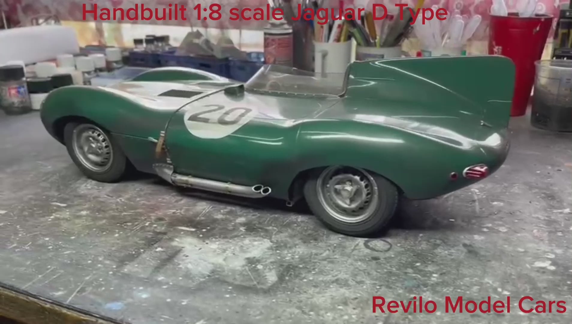 Unique Handbuilt 1:8 scale 1955 Jaguar D Type #20