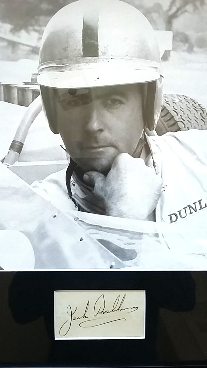 Jack Brabham framed and signed photo
