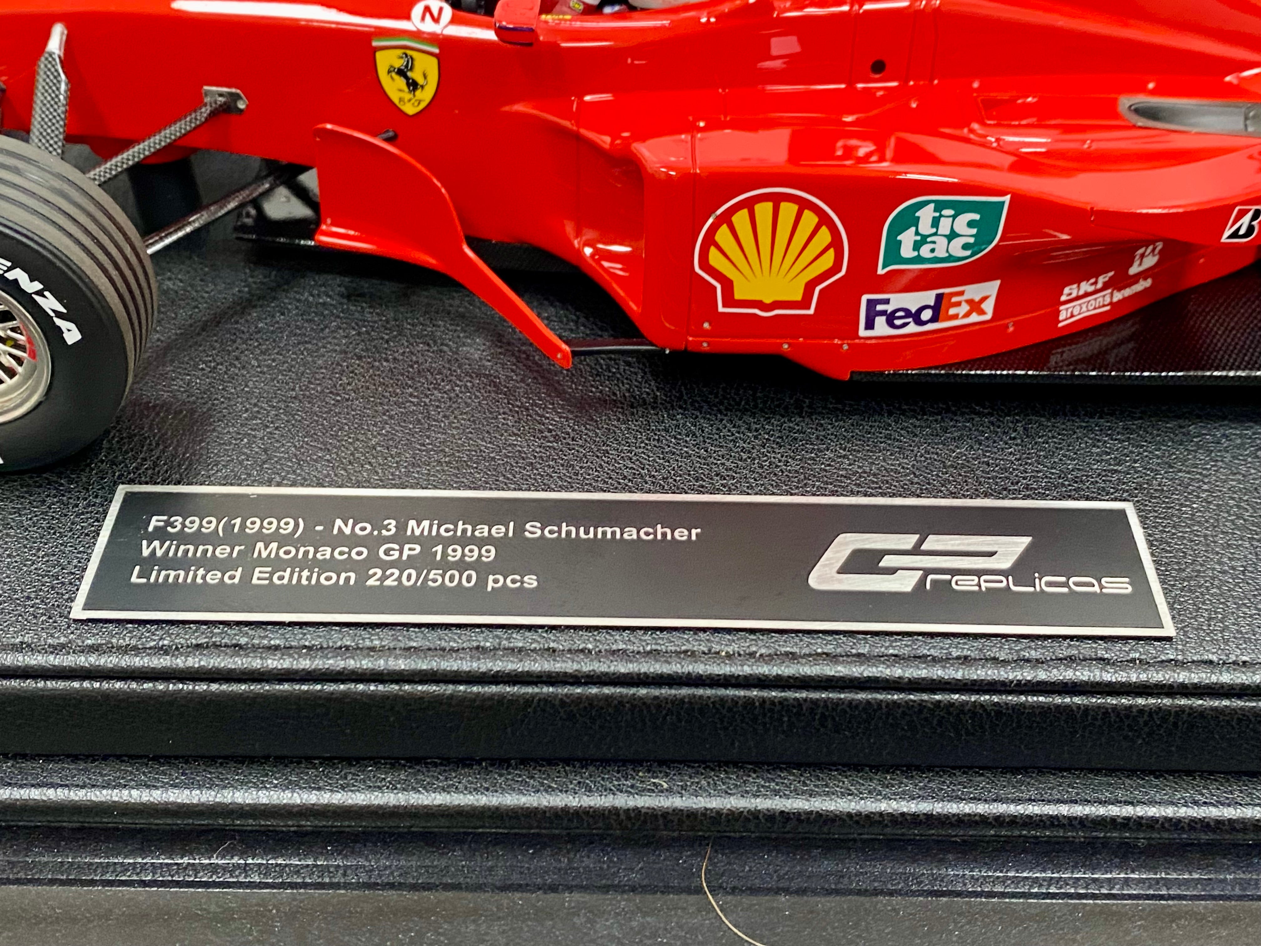GP Replicas 1:18 scale 1999 Ferrari F399 M Schumacher, Monaco winner