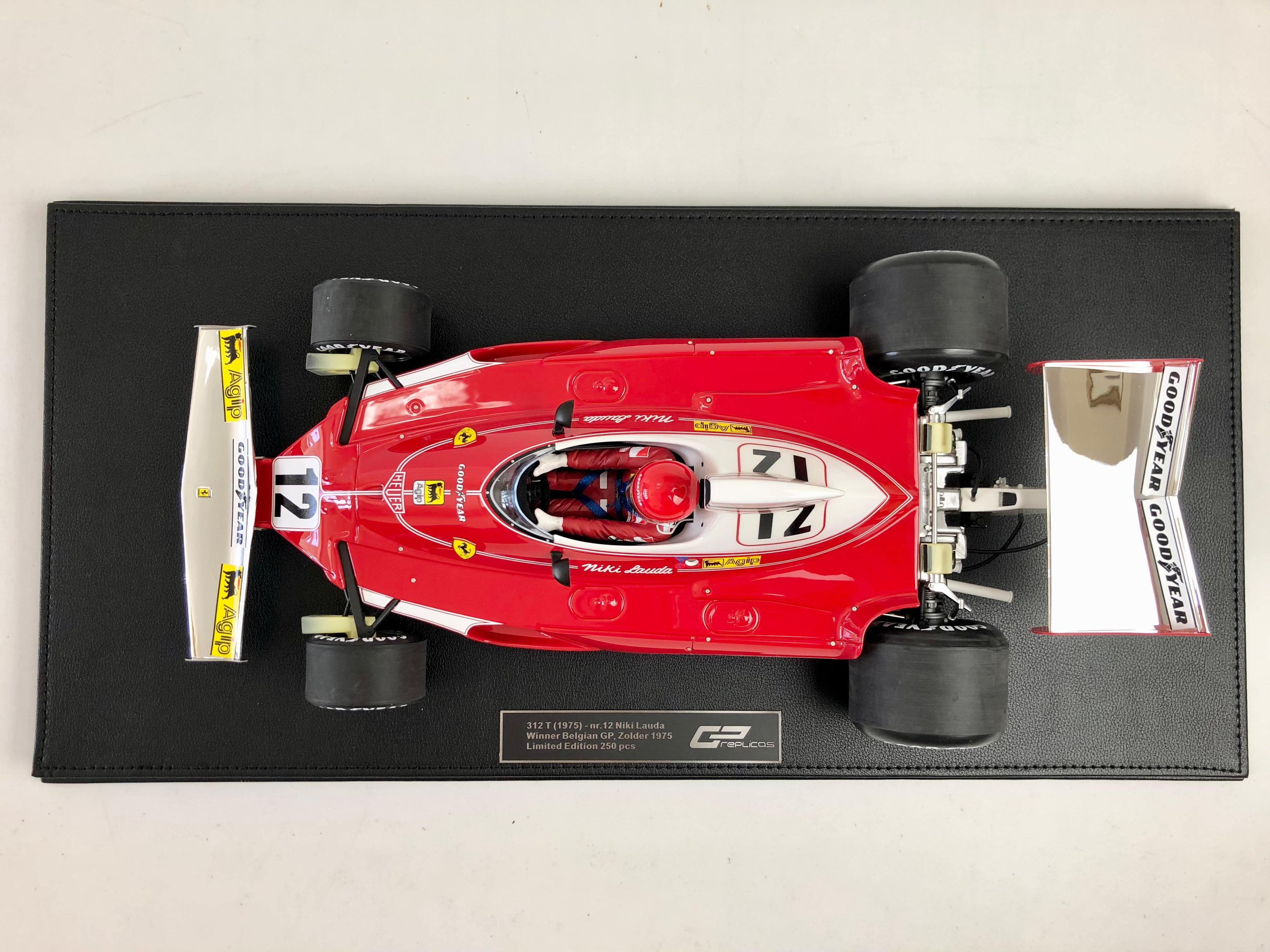 1:12 scale Ferrari 312 T Niki Lauda #12 with driver