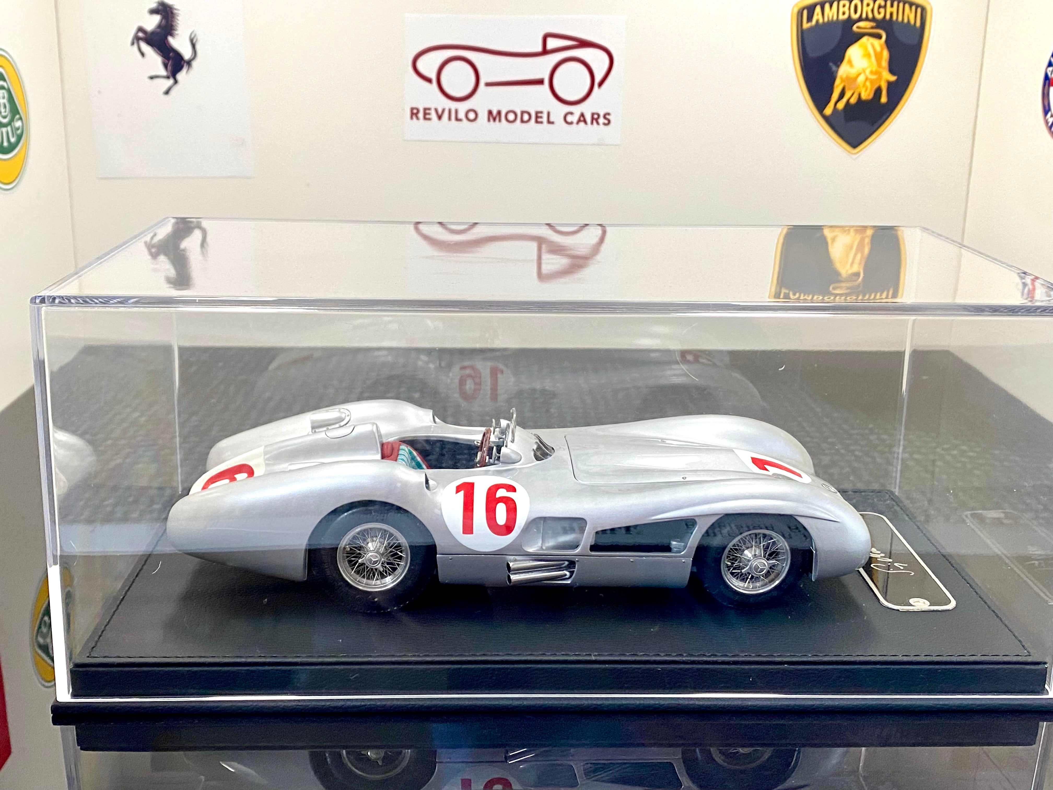 CMC M057 1:18 Mercedes W196 Streamliner #16 Stirling Moss signed plaque and case
