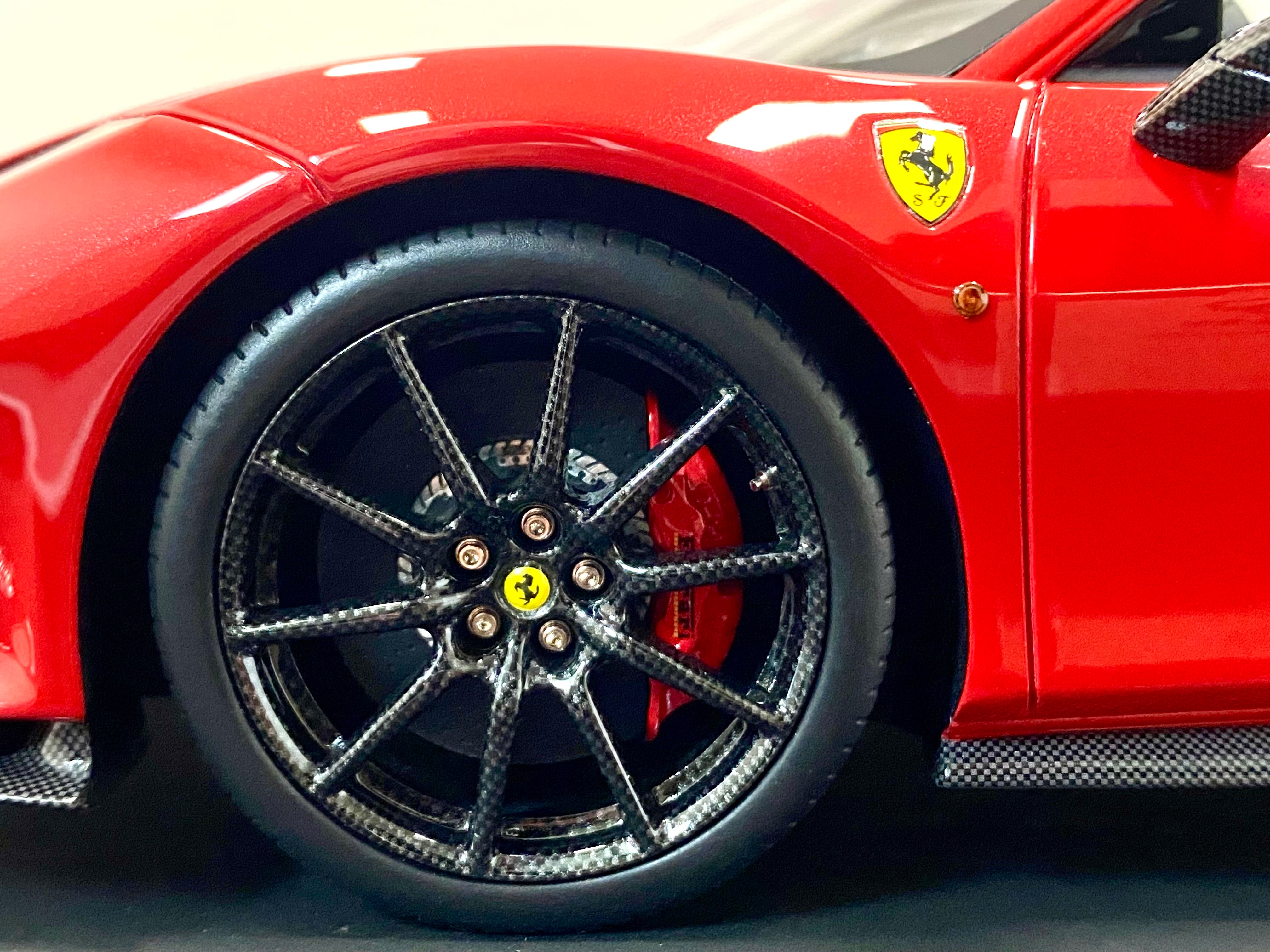 BBR Ferrari 488 Pista 1:18 scale Rosso Corsa carbon wheels