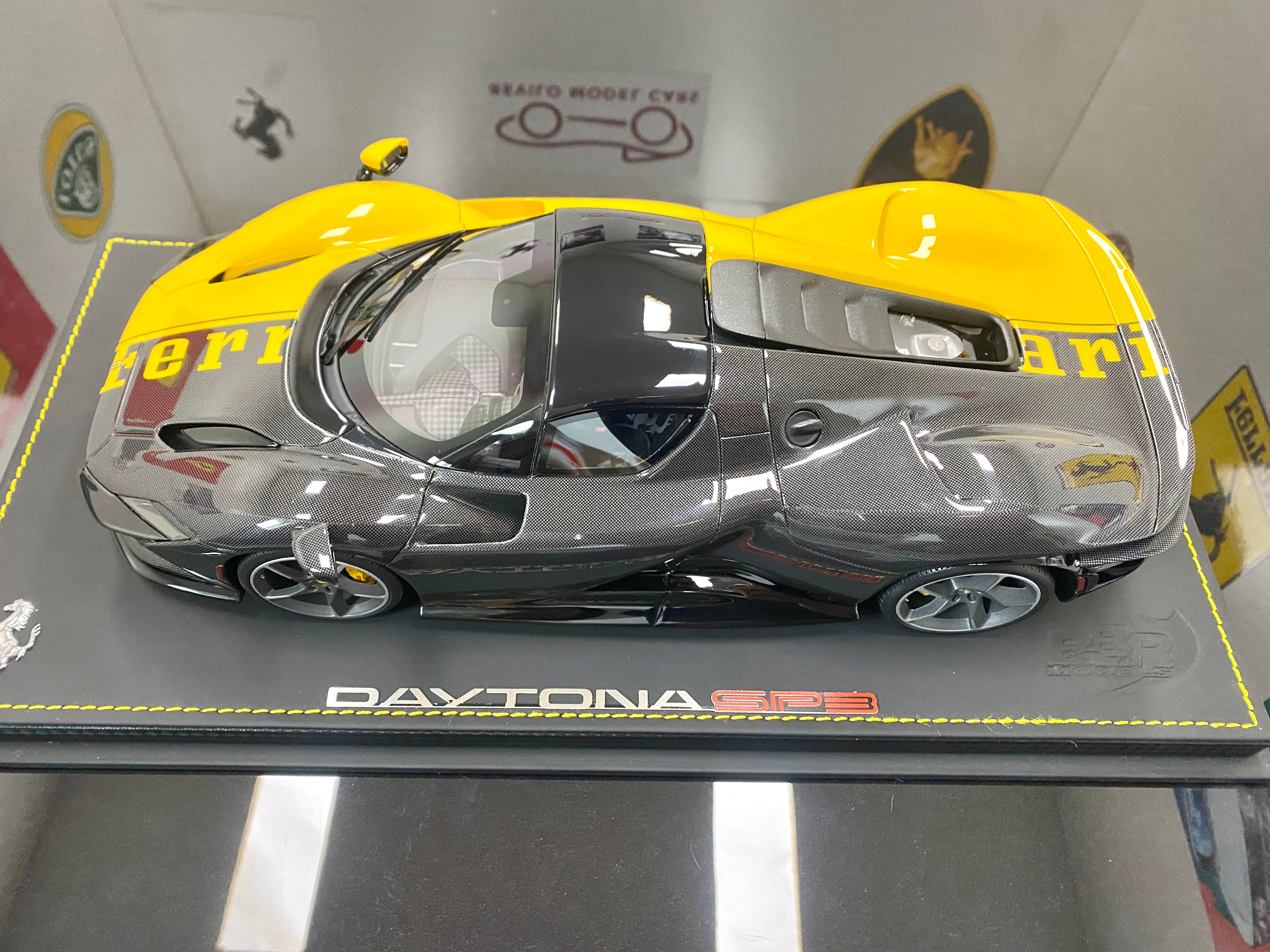 BBR 1:18 scale Ferrari Daytona SP3 Taylor Made 599+1 yellow/black