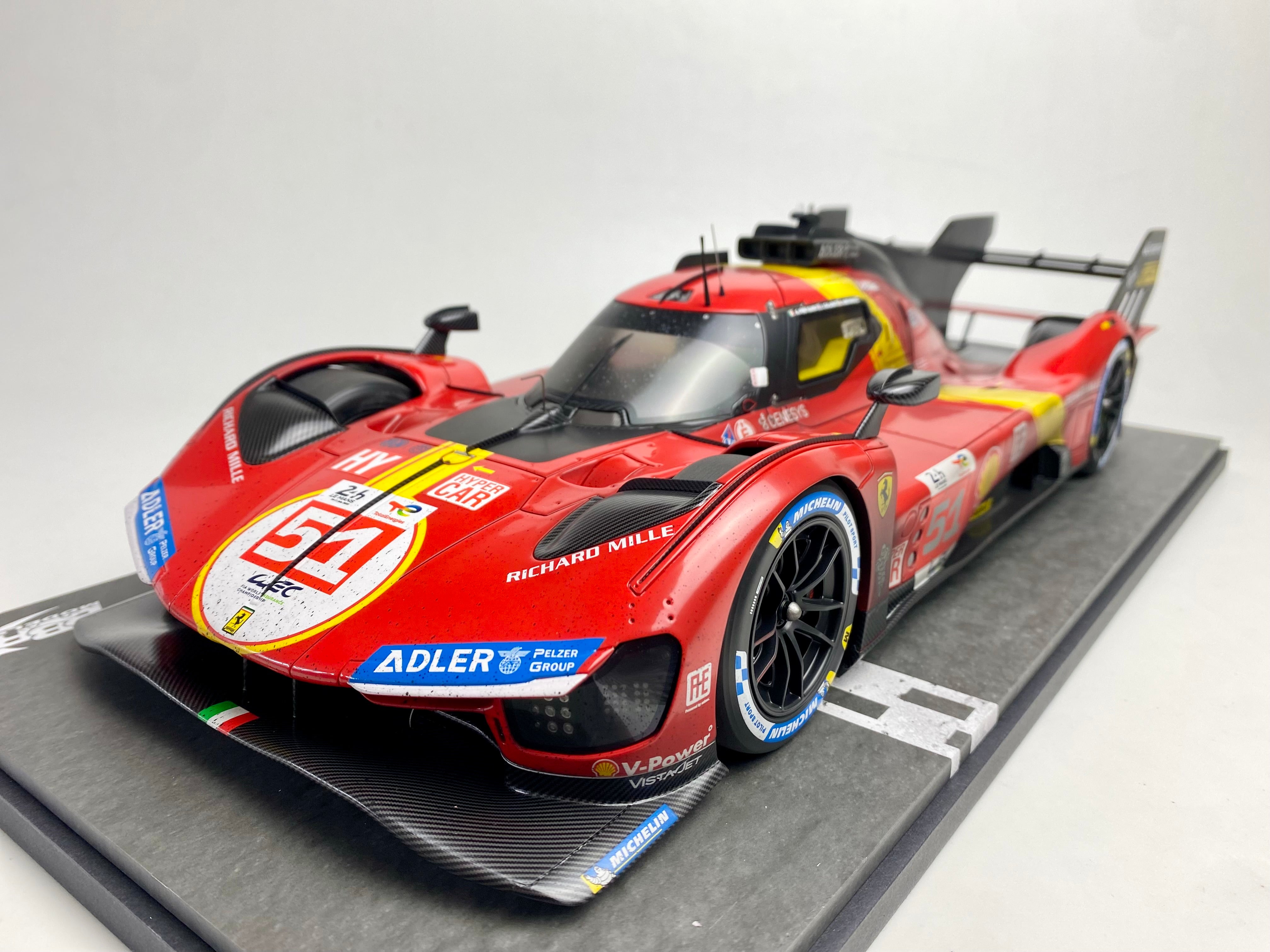 BBR 1:12 scale Ferrari 499P #51 2023 Le Mans winner Race finish
