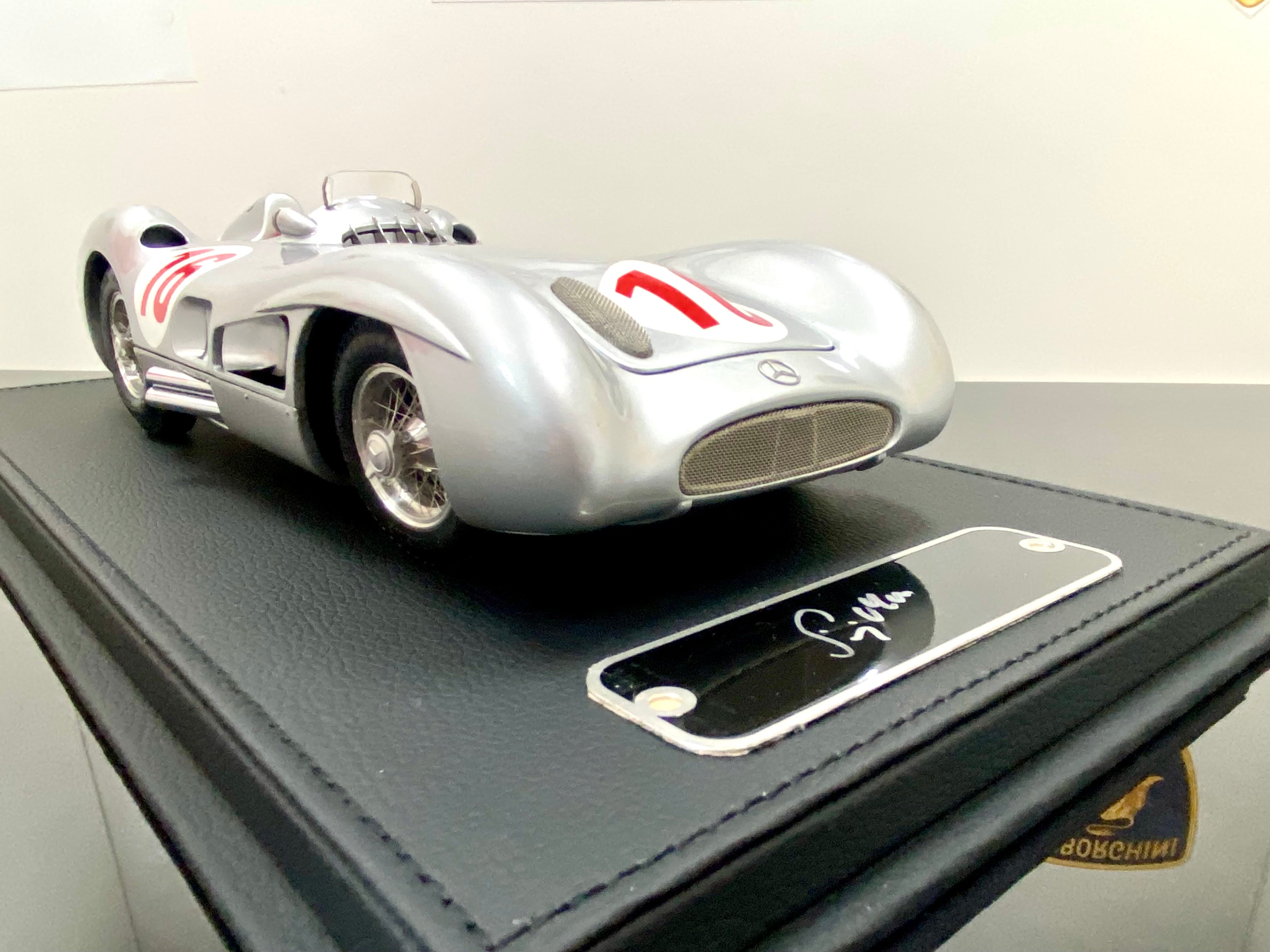 CMC M057 1:18 Mercedes W196 Streamliner #16 Stirling Moss signed plaque and case
