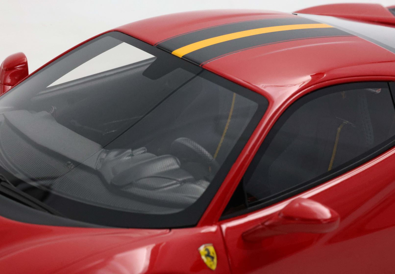 BBR Ferrari 488 Pista 1:18 scale Rosso Corsa Black/yellow stripe