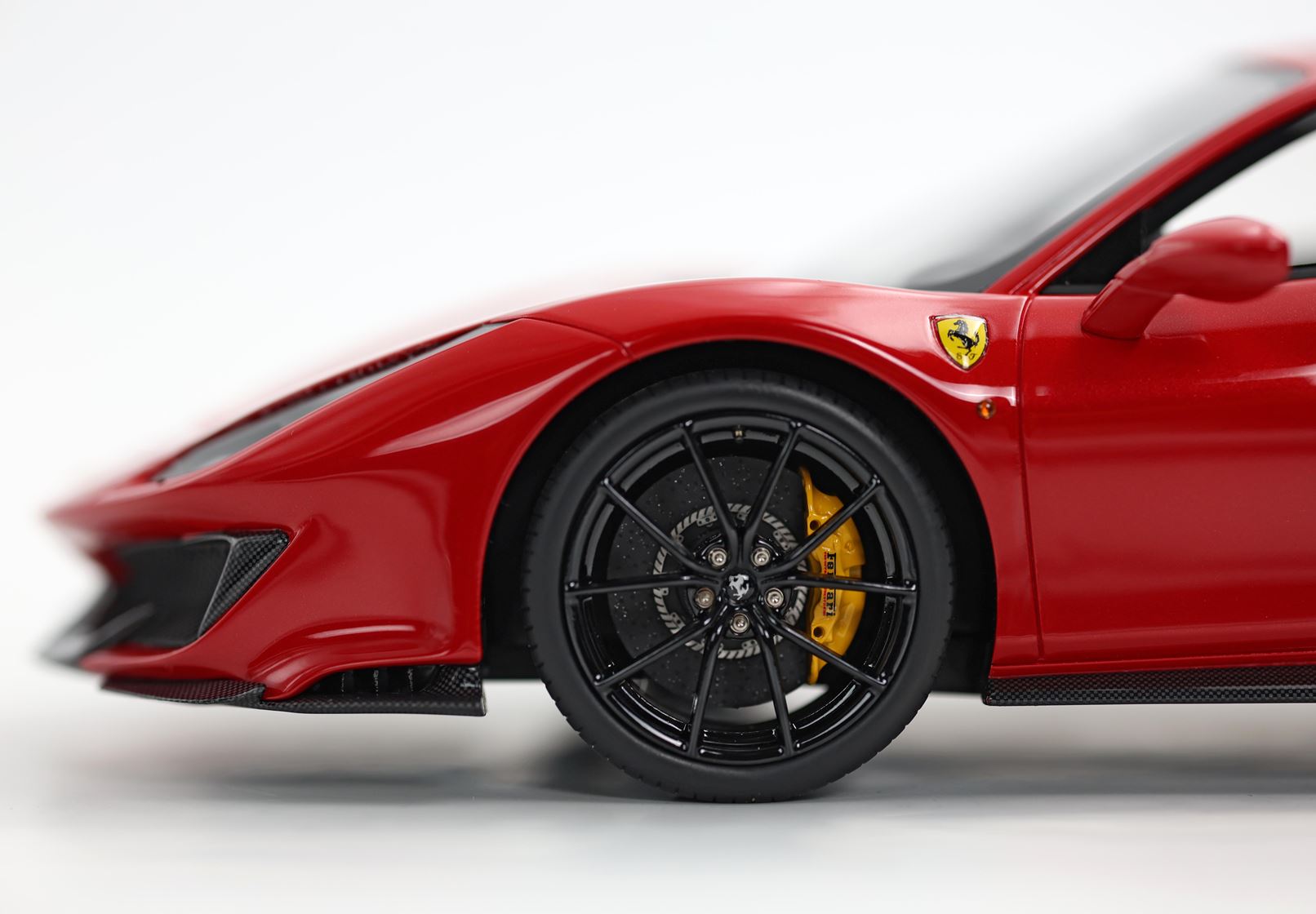 BBR Ferrari 488 Pista 1:18 scale Rosso Corsa Black/yellow stripe