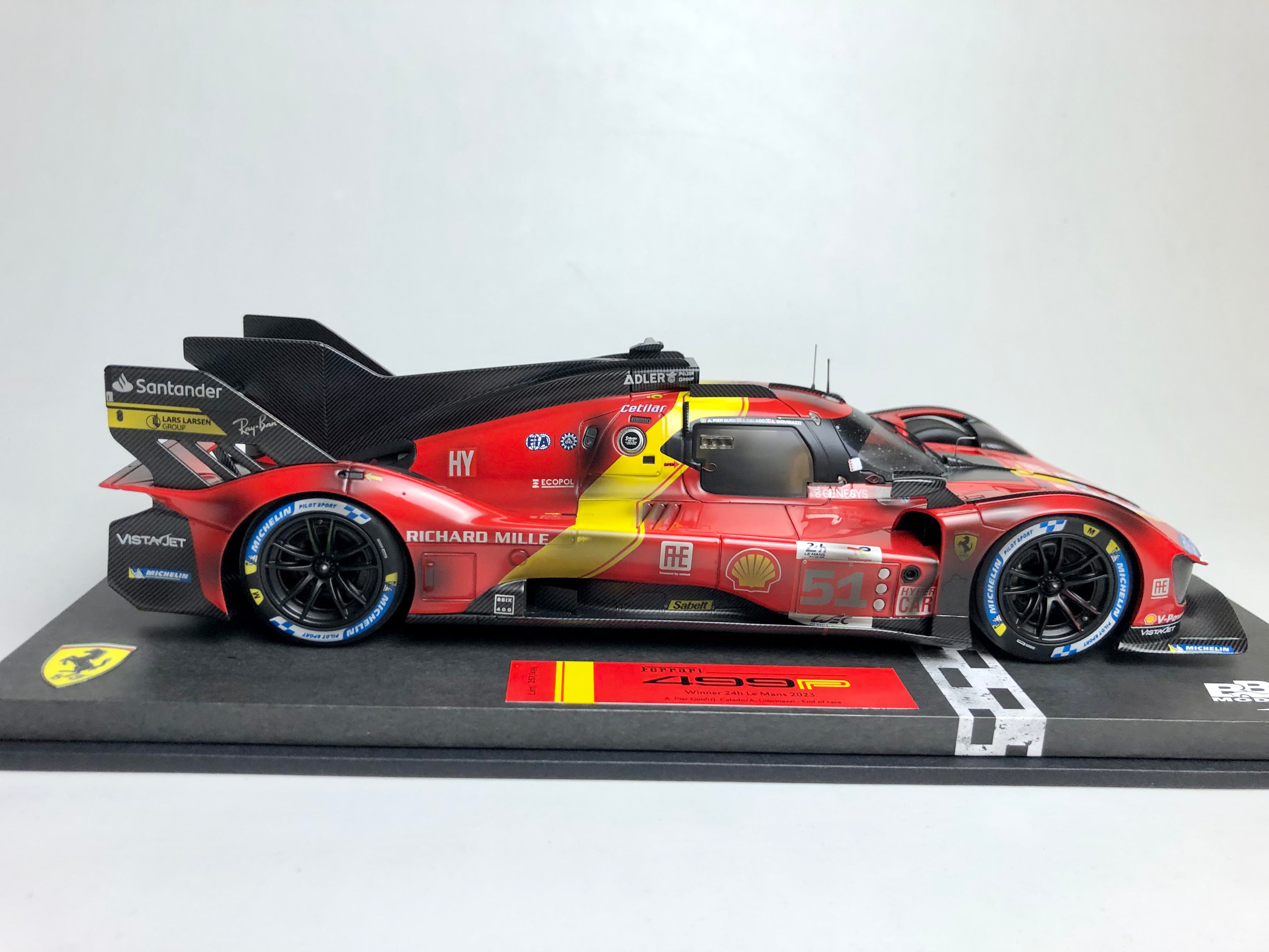 BBR 1:12 scale Ferrari 499P #51 2023 Le Mans winner Race finish