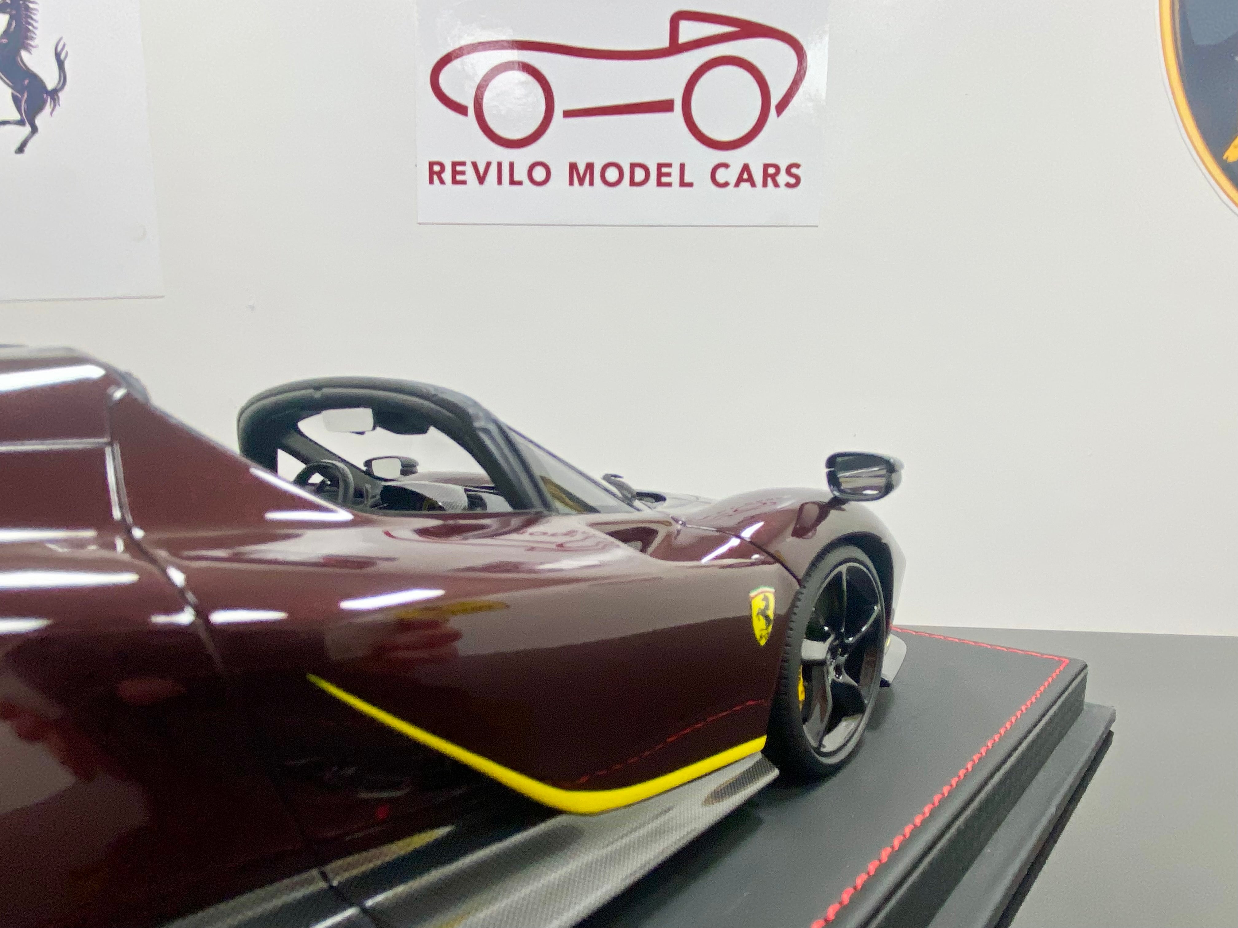 BBR 1:18 scale Ferrari Daytona SP3 Ruby Red Spider