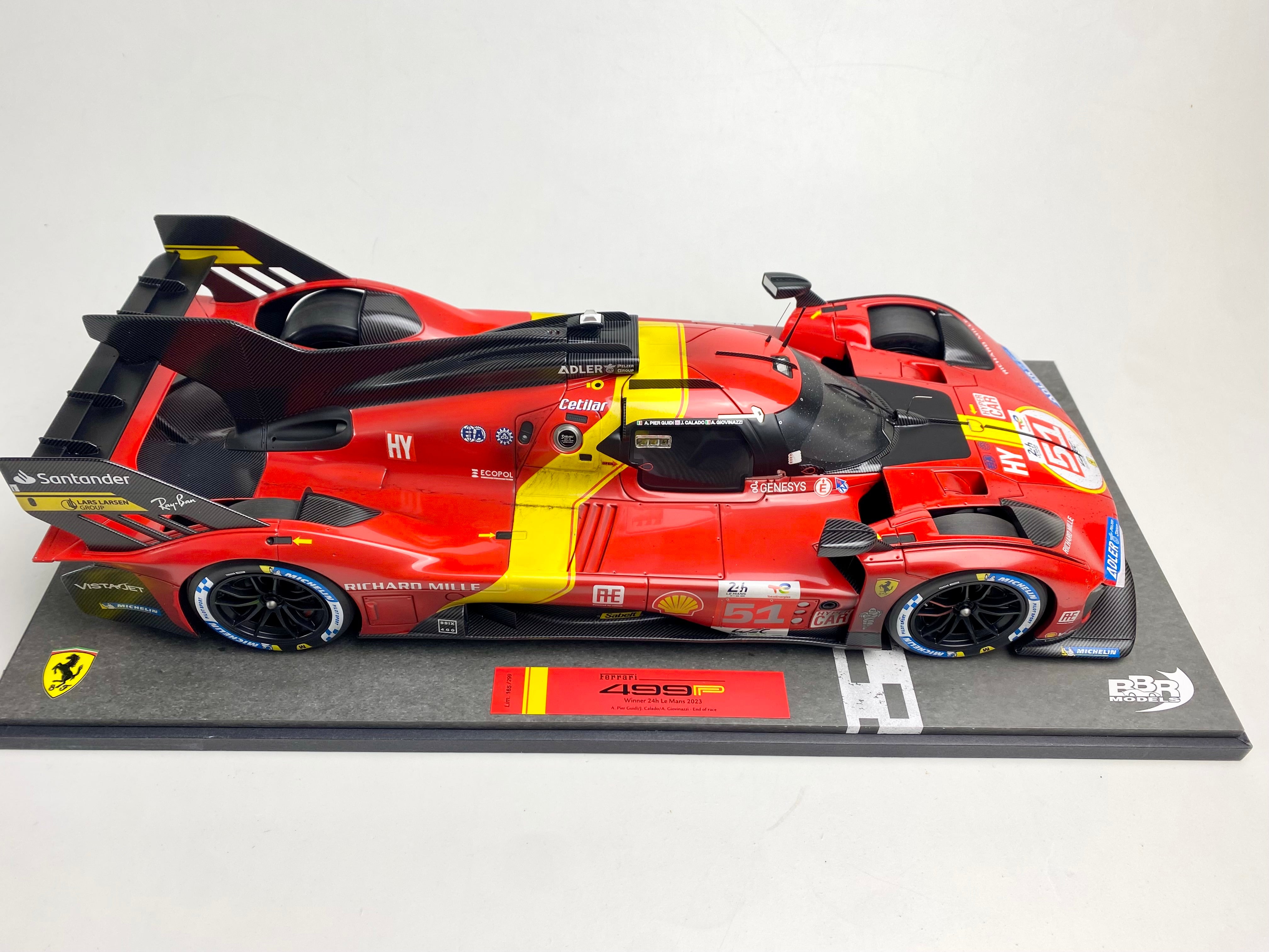 BBR 1:12 scale Ferrari 499P #51 2023 Le Mans winner Race finish