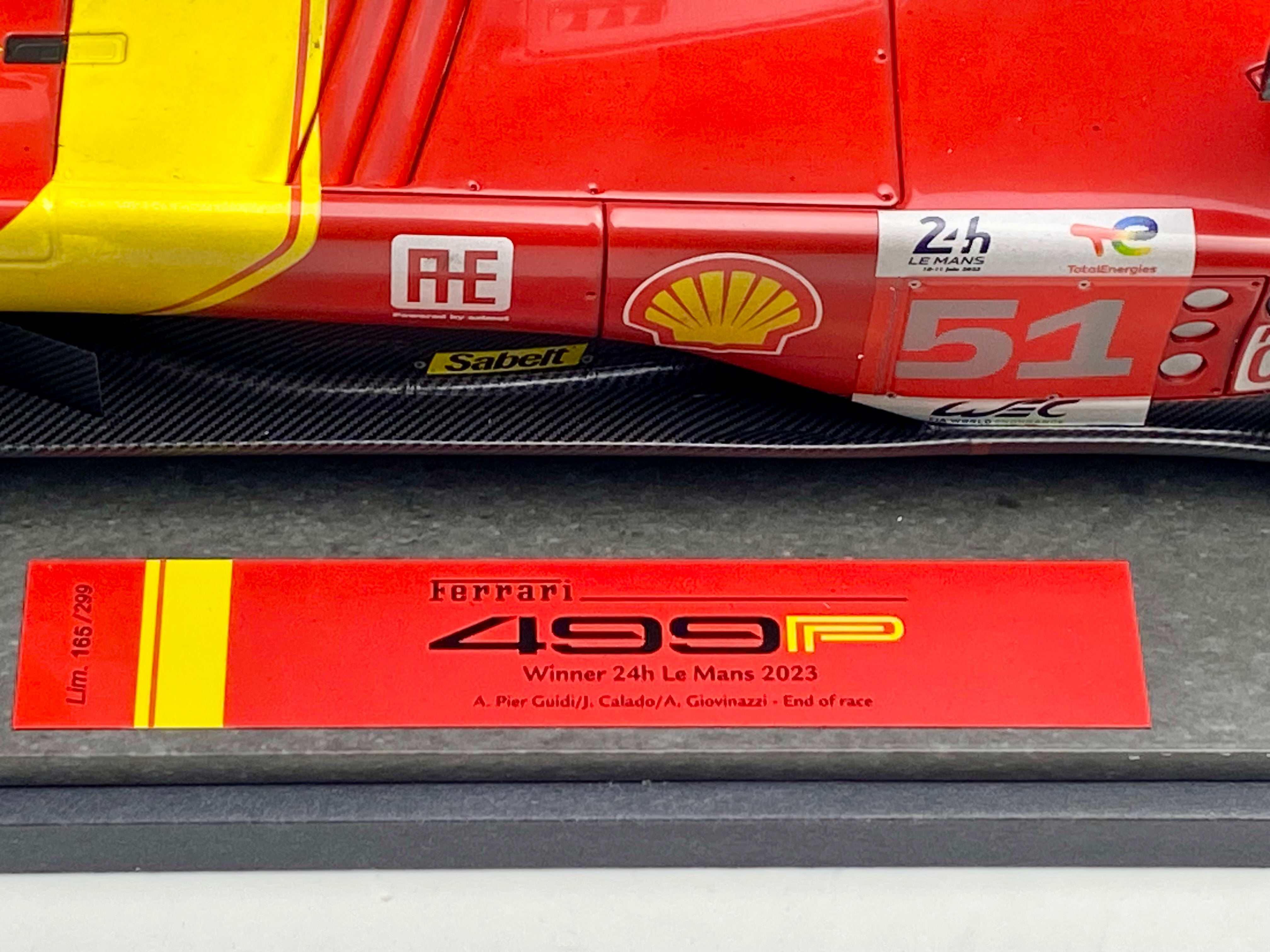 BBR 1:12 scale Ferrari 499P #51 2023 Le Mans winner Race finish