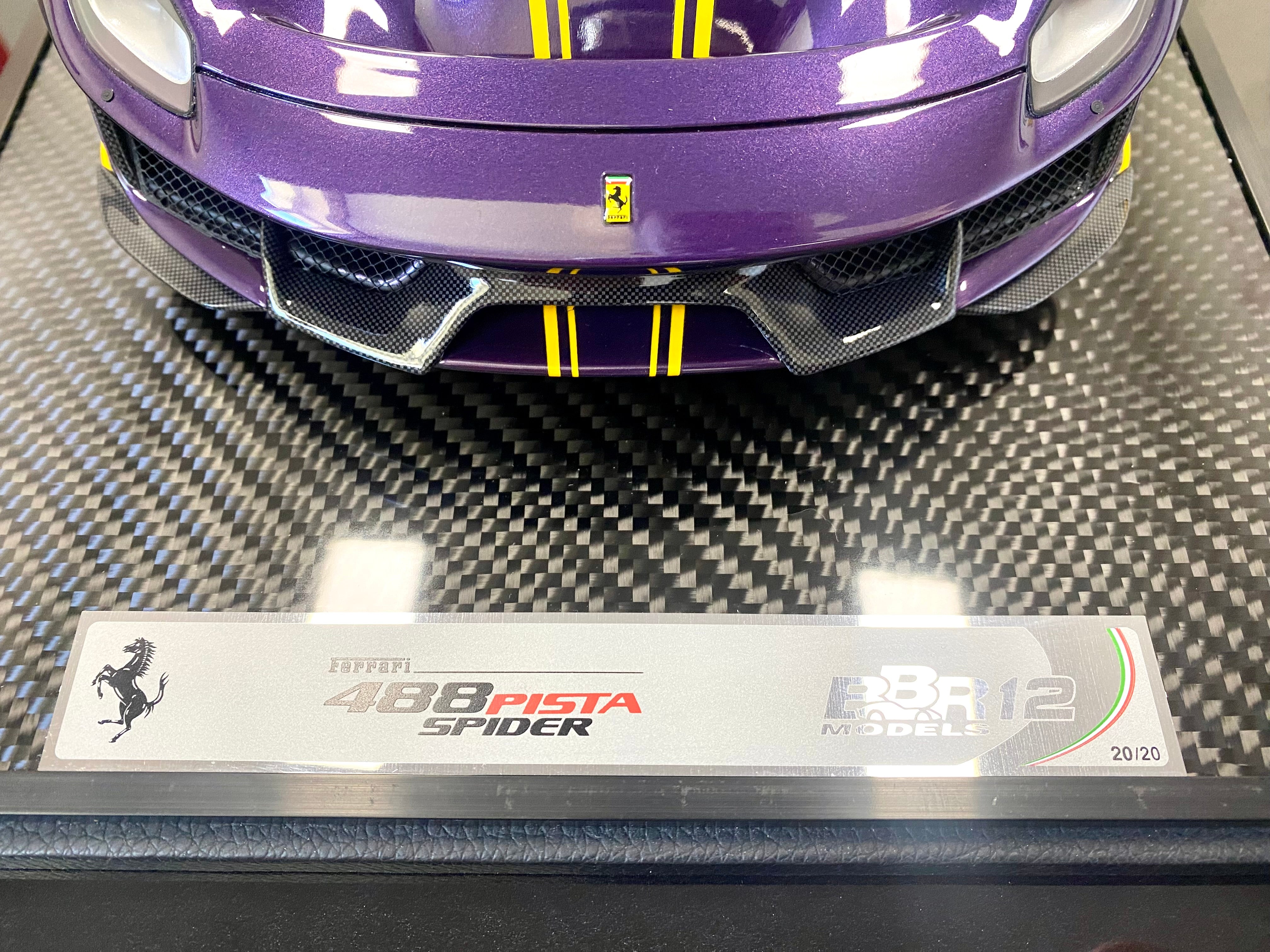 BBR Ferrari 488 Pista Spider 1:12 scale Viola Vio