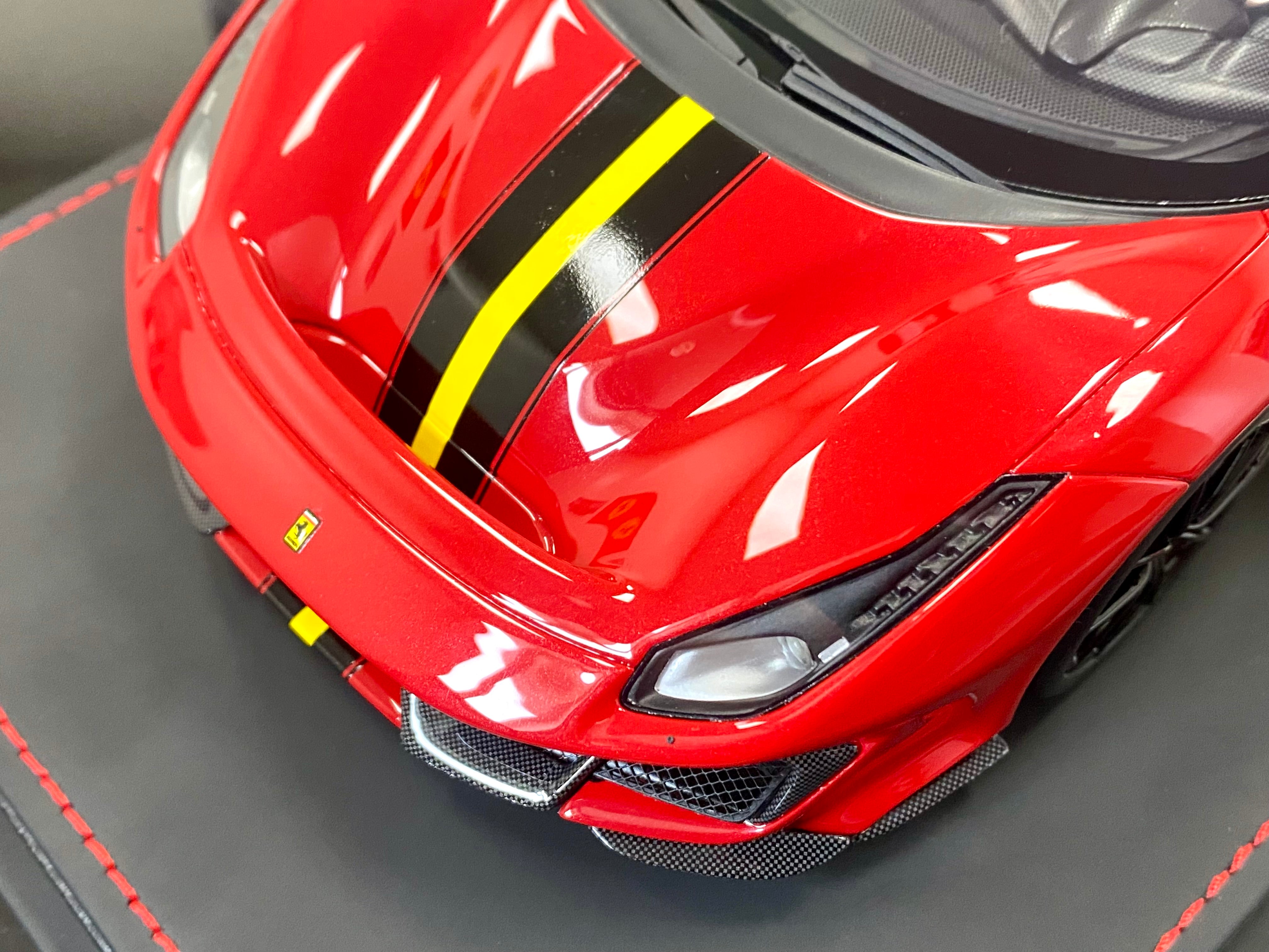 BBR Ferrari 488 Pista 1:18 scale Rosso Corsa Black/yellow stripe