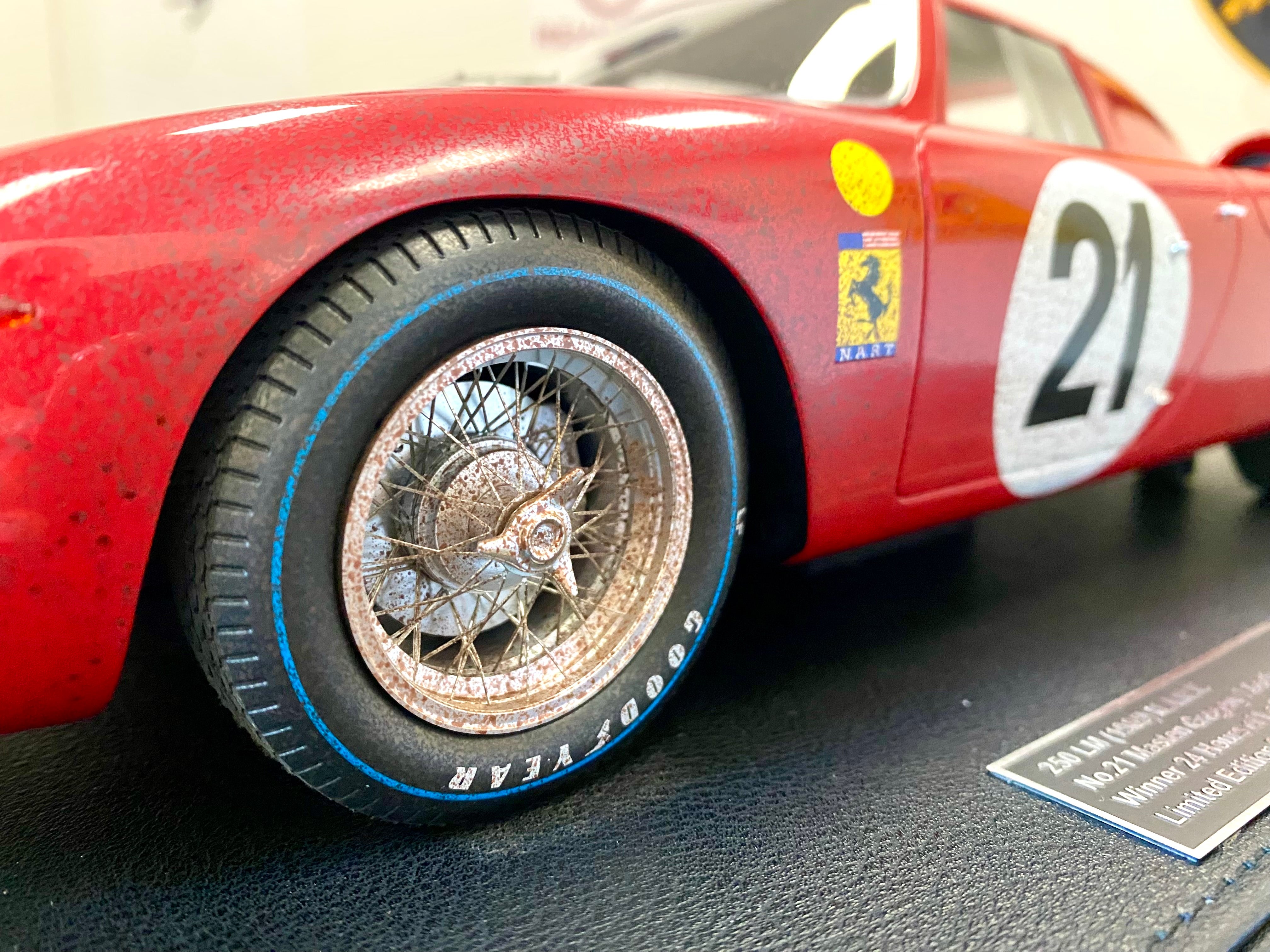 Ferrari 250 LM 1965 Le Mans winner 1:12 scale race weathered
