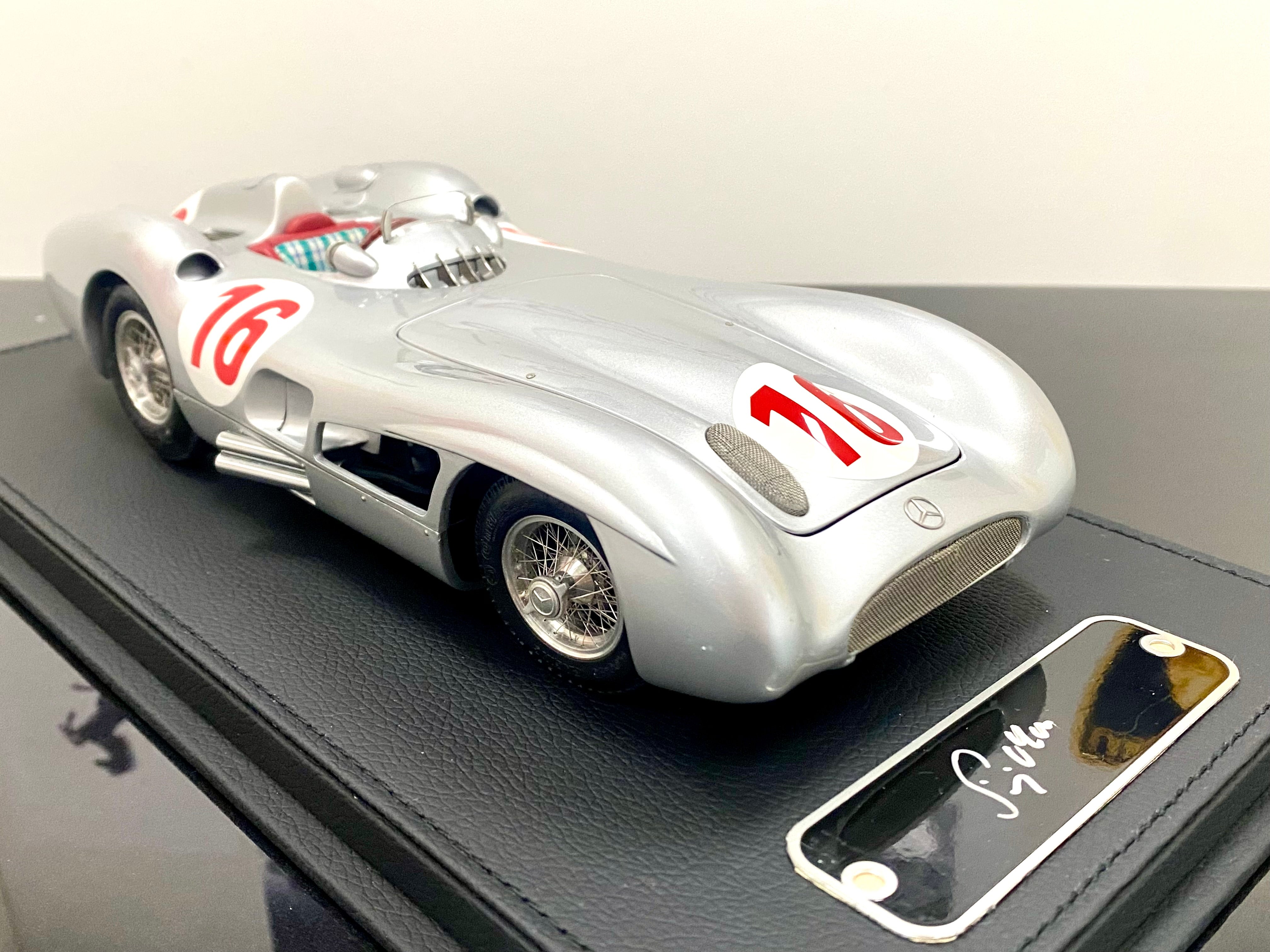 CMC M057 1:18 Mercedes W196 Streamliner #16 Stirling Moss signed plaque and case