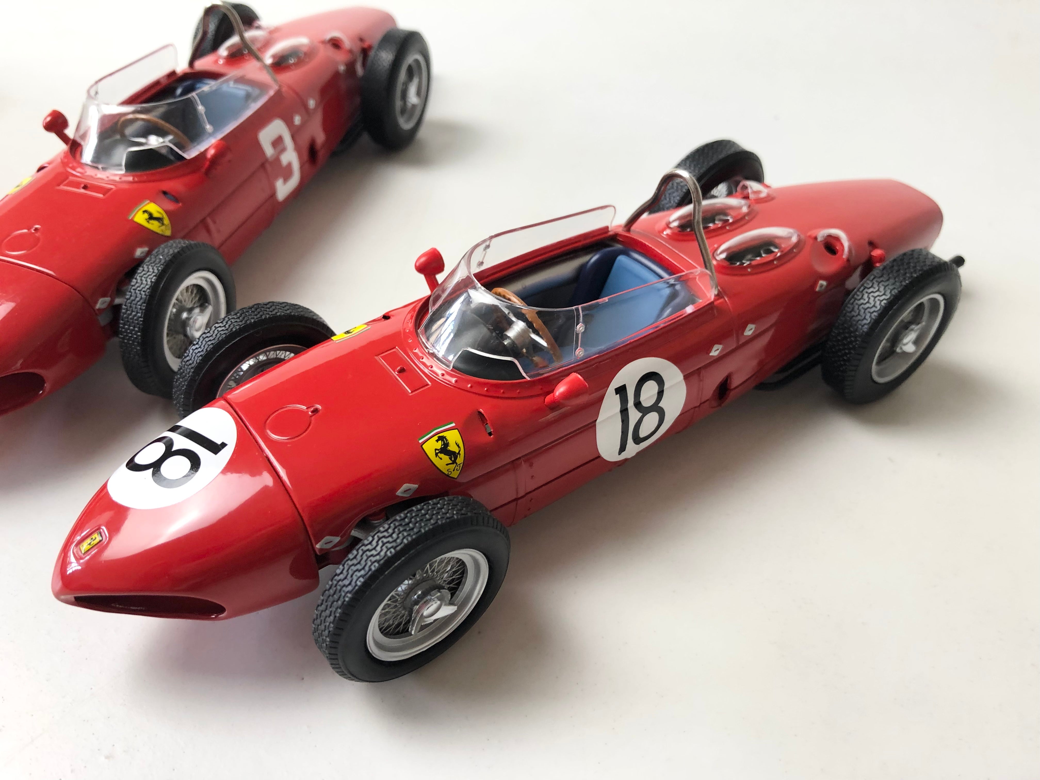 Trio of 1961 Ferrari 156 'Sharknose' 1:18 scale by CMR Models
