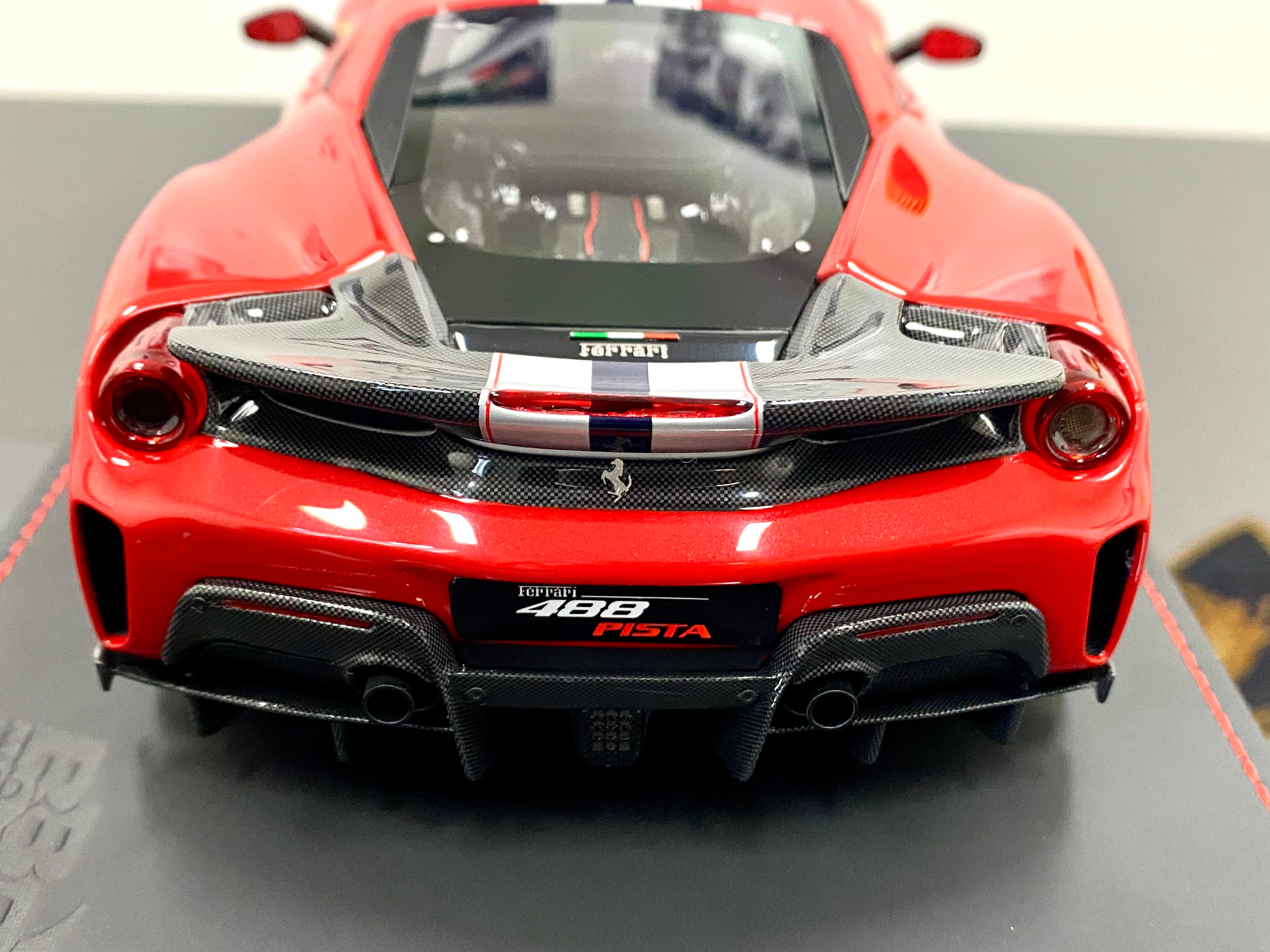 BBR Ferrari 488 Pista 1:18 scale Rosso Corsa carbon wheels