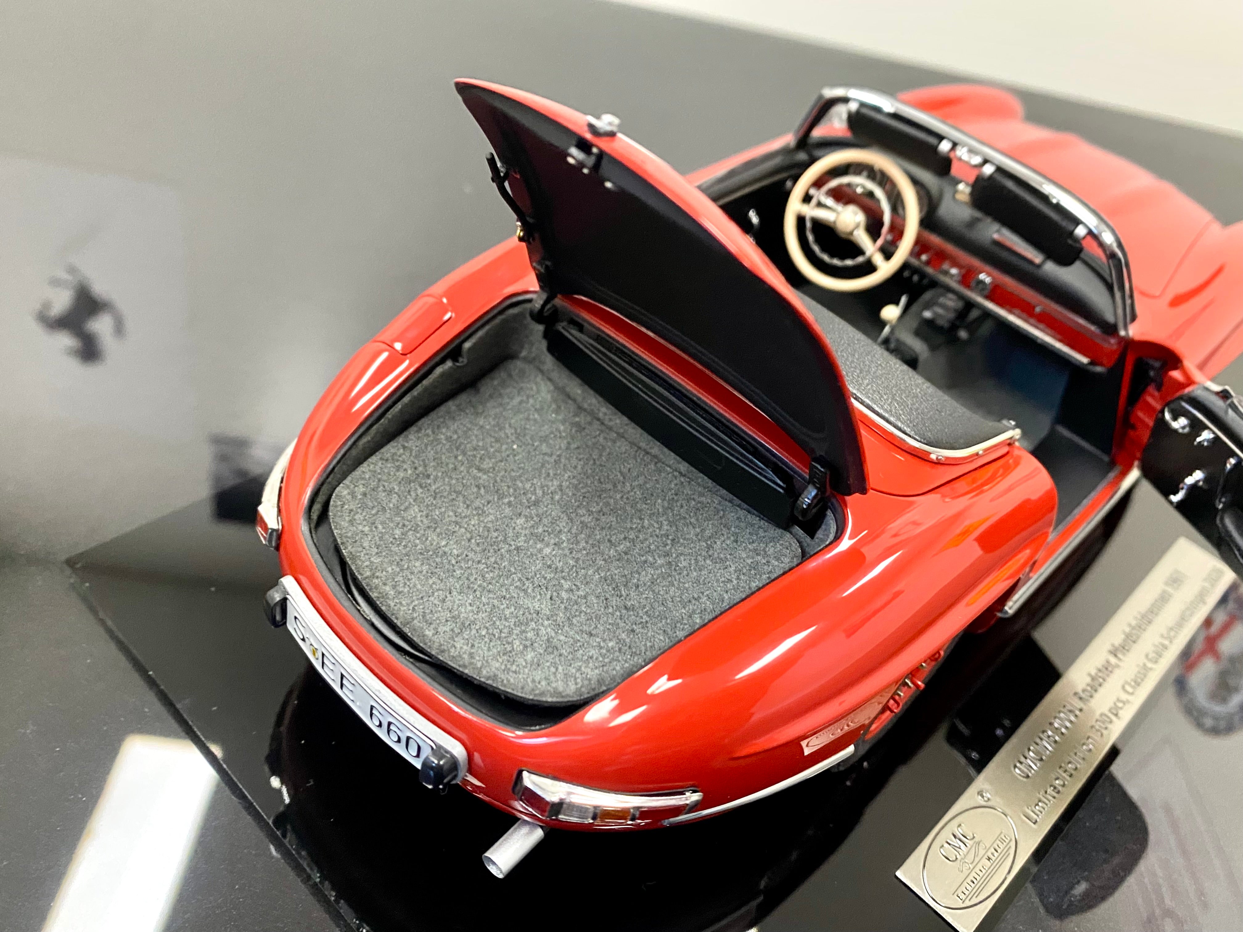 CMC 1:18 Mercedes 300SL M296 Red open top race CGS #4