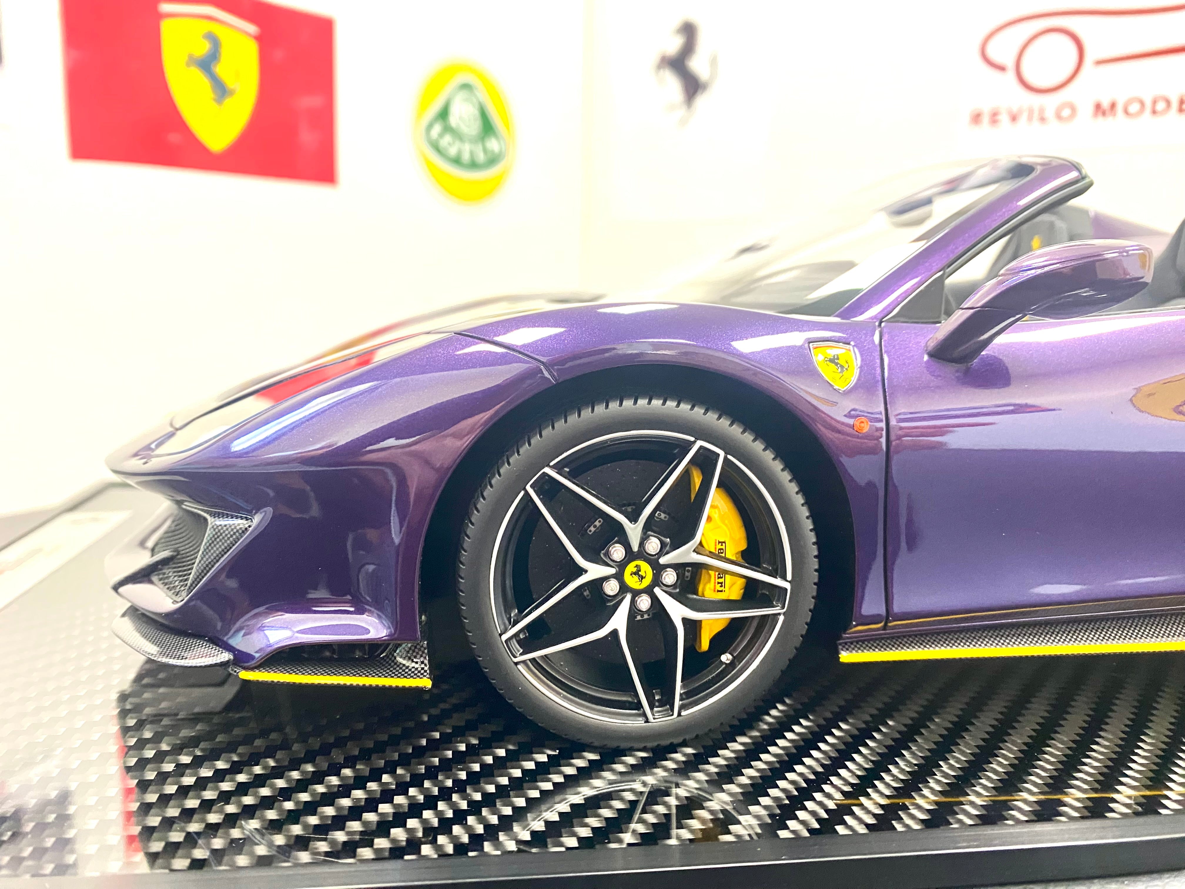 BBR Ferrari 488 Pista Spider 1:12 scale Viola Vio