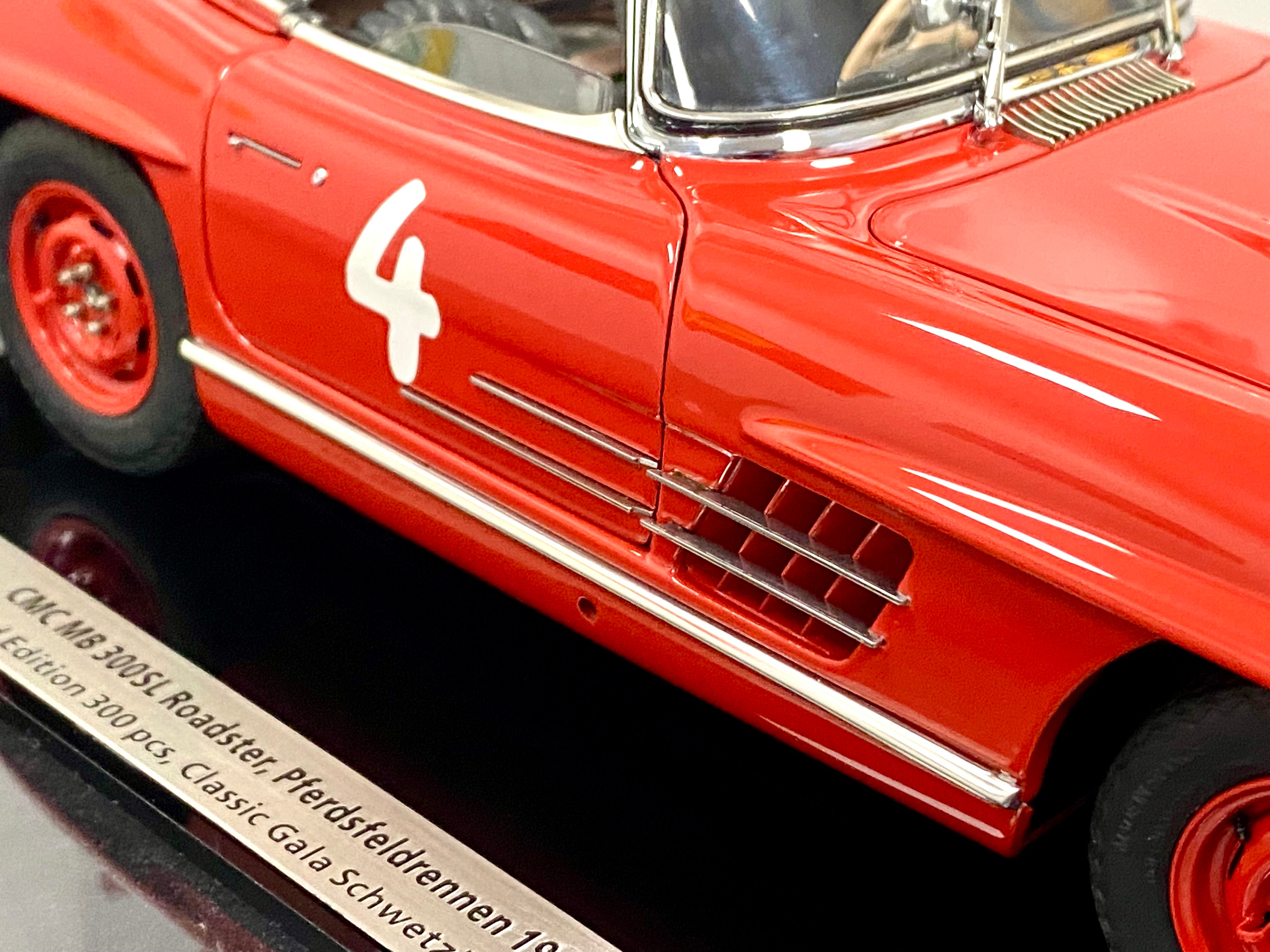 CMC 1:18 Mercedes 300SL M296 Red open top race CGS #4