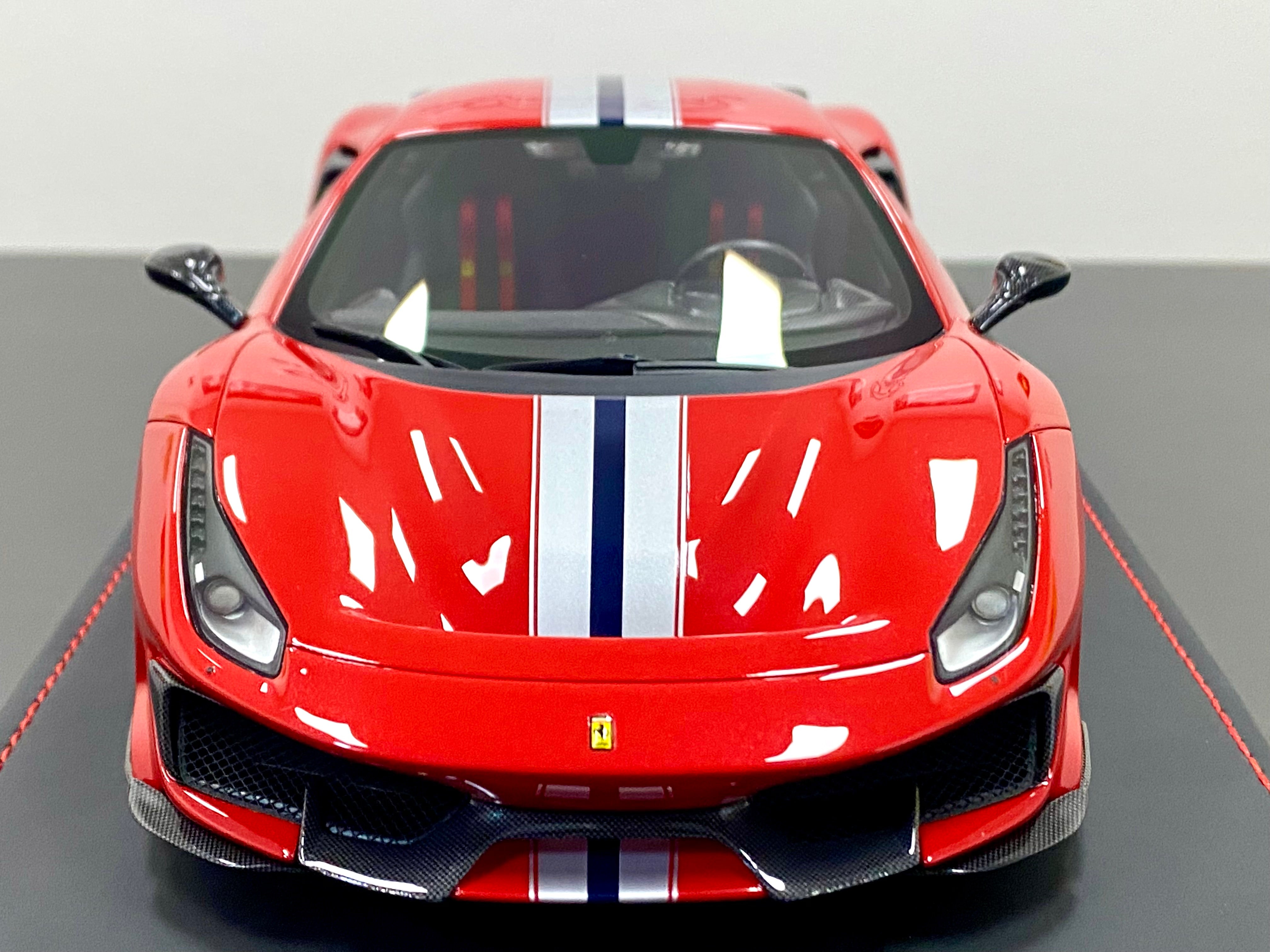 BBR Ferrari 488 Pista 1:18 scale Rosso Corsa carbon wheels