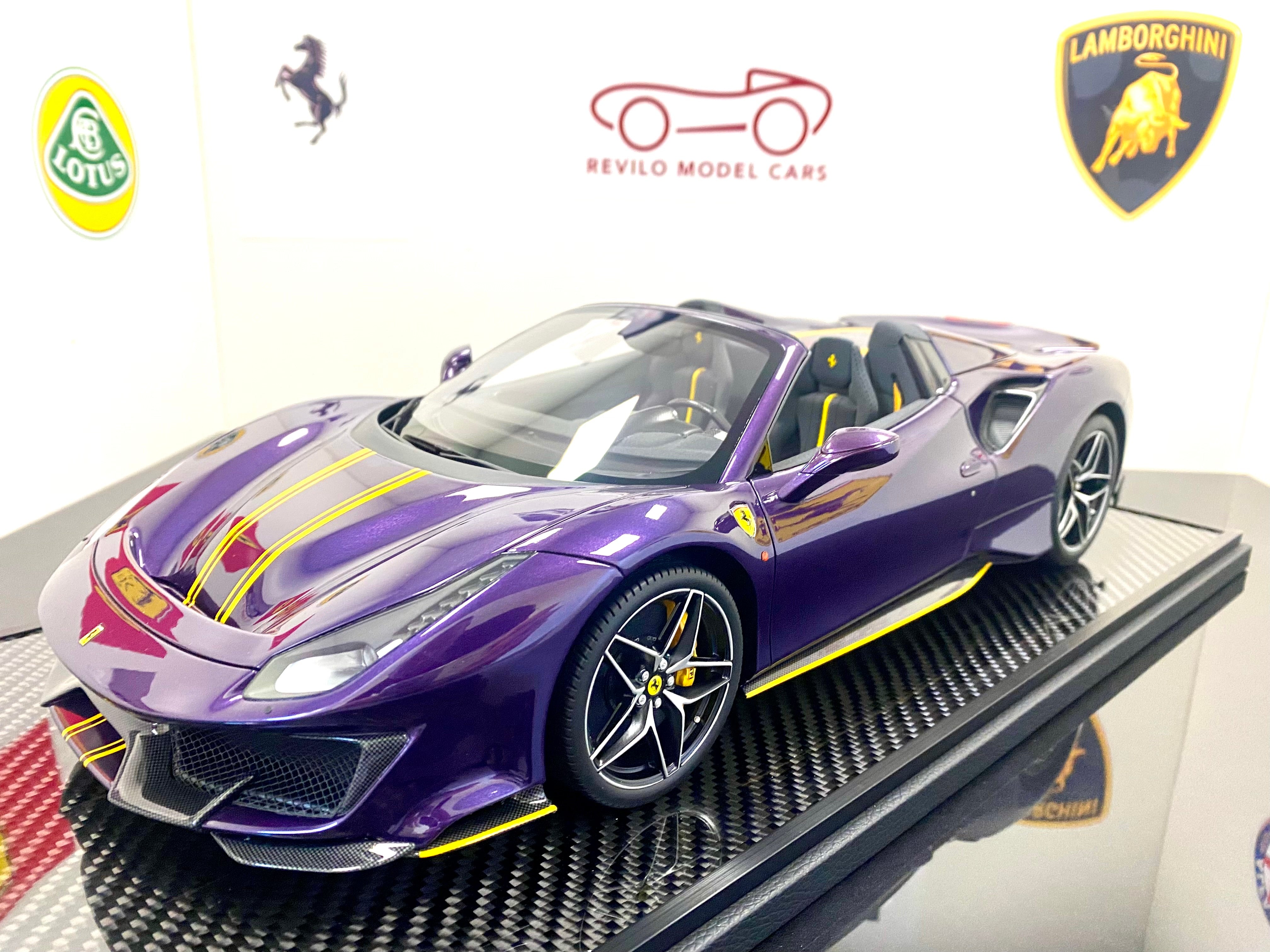 BBR Ferrari 488 Pista Spider 1:12 scale Viola Vio