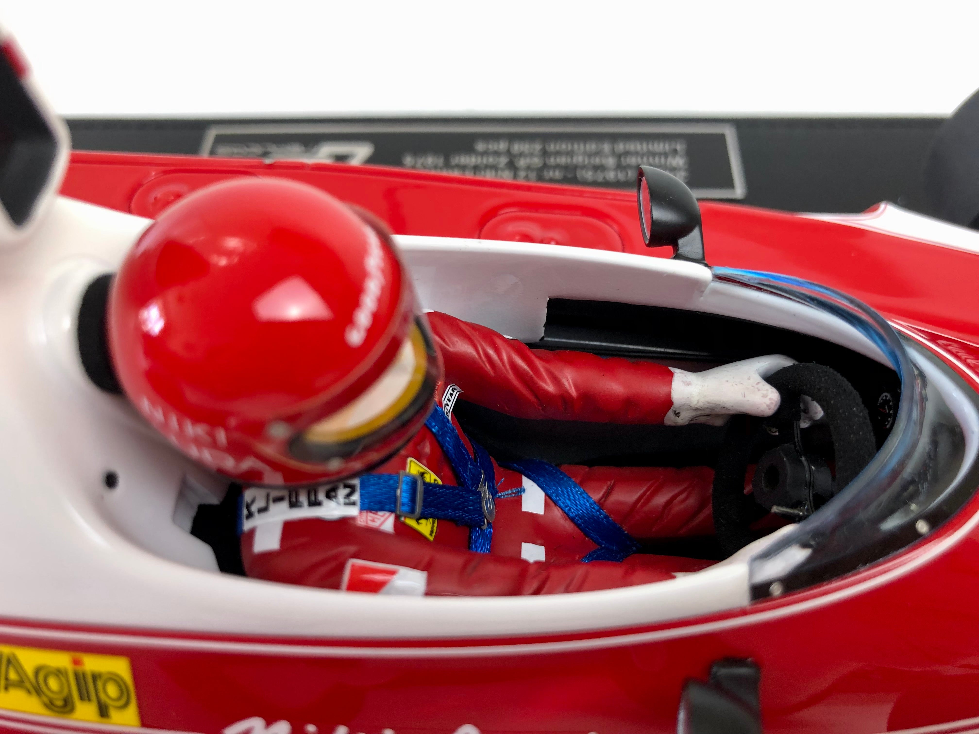 1:12 scale Ferrari 312 T Niki Lauda #12 with driver