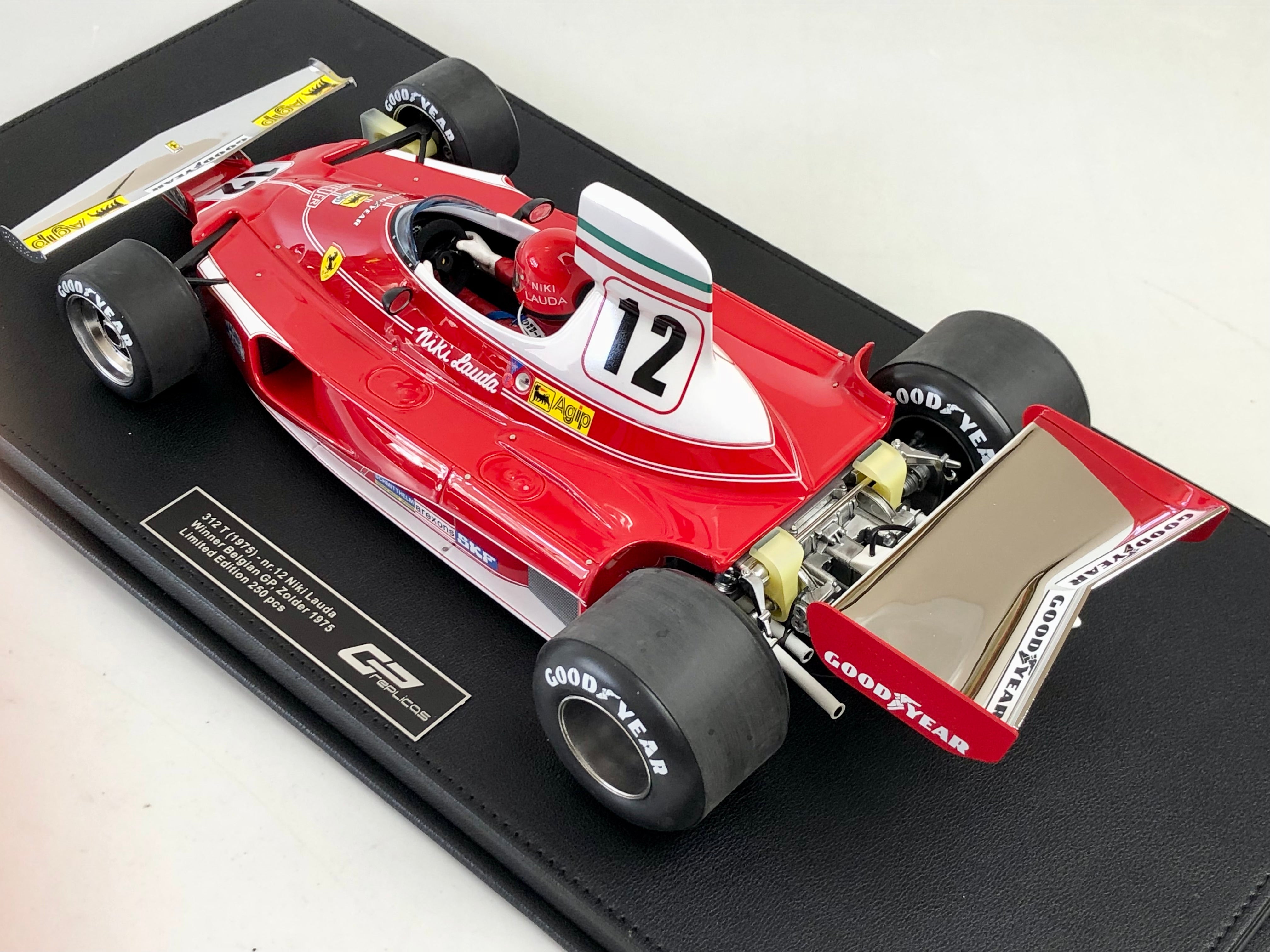 1:12 scale Ferrari 312 T Niki Lauda #12 with driver