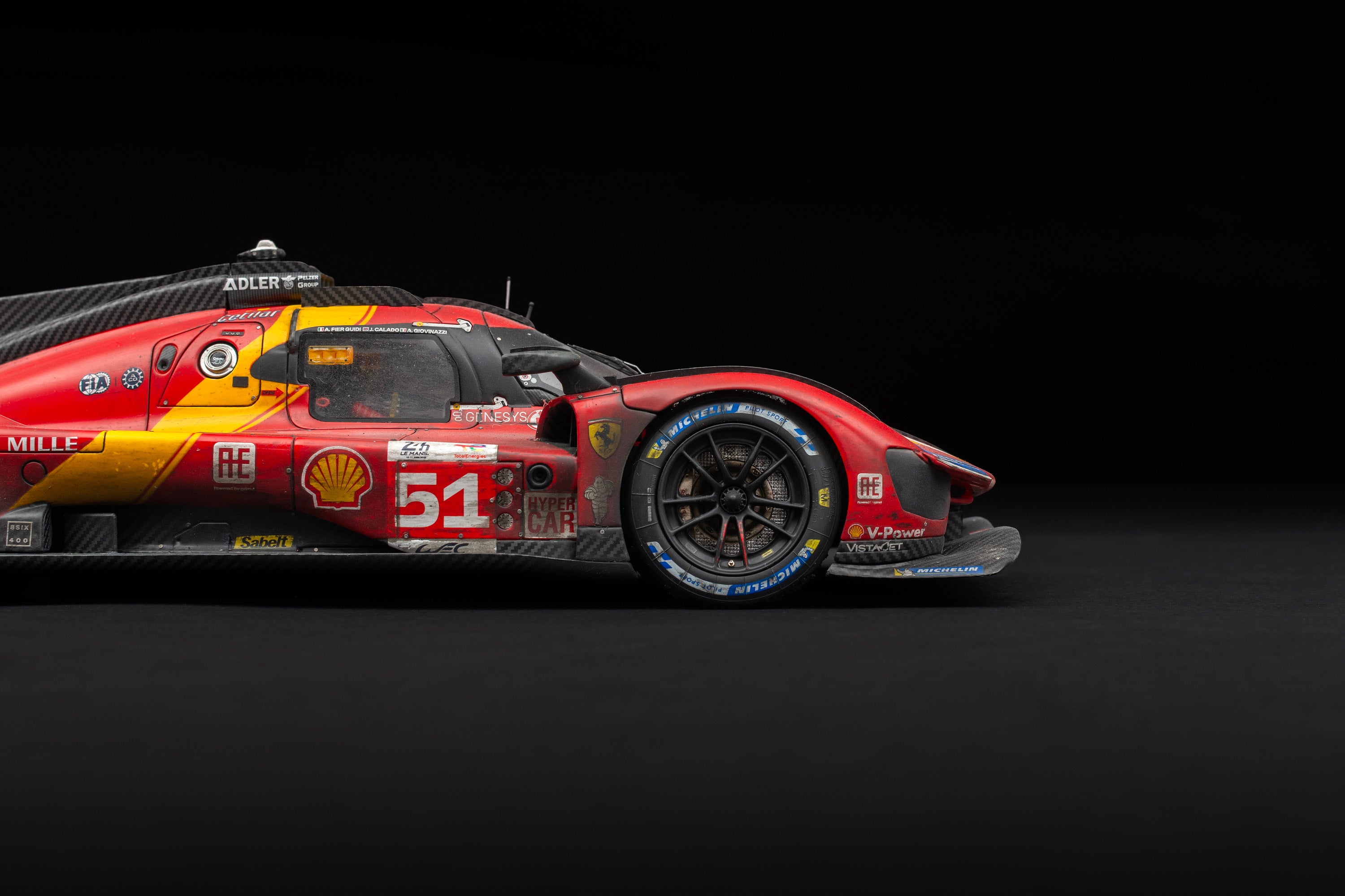 Amalgam 1:18 Ferrari 499P #51 2023 Le Mans Winner WEATHERED