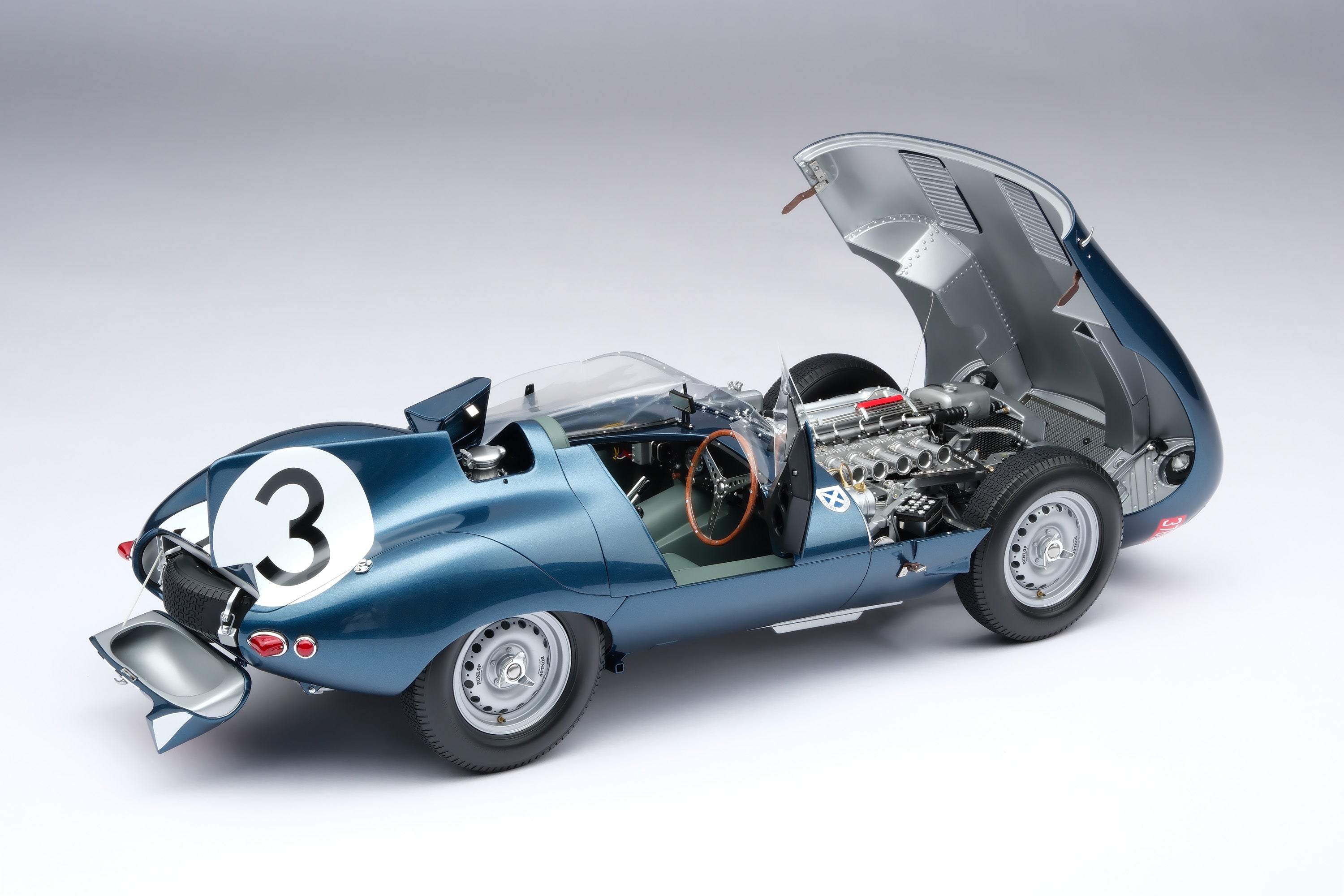 Amalgam Jaguar D Type 1:8 scale #3 1957 Le Mans winner