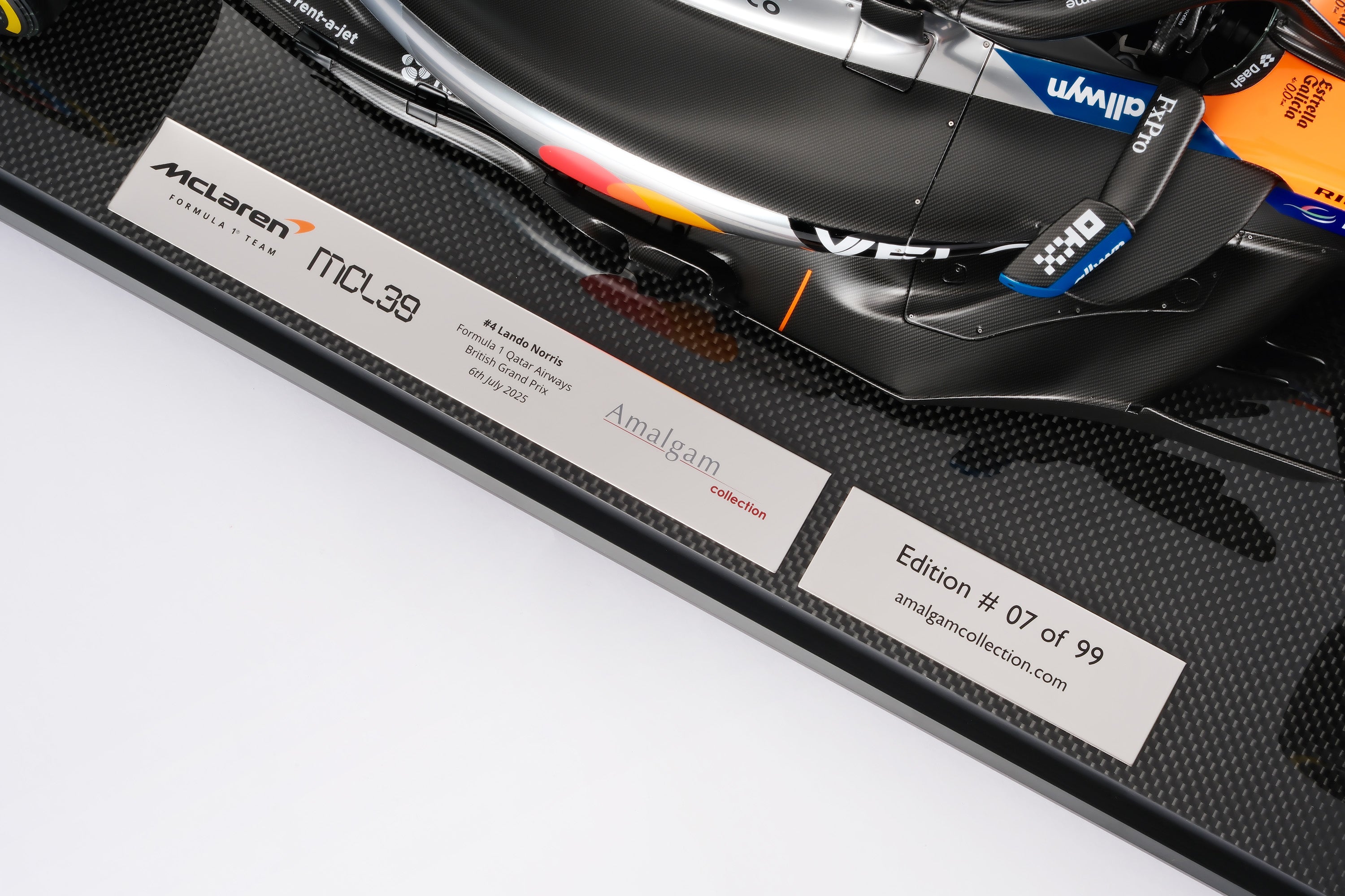 Amalgam McLaren MCL39 1:8 scale #4 Norris British Grand Prix winner 2025