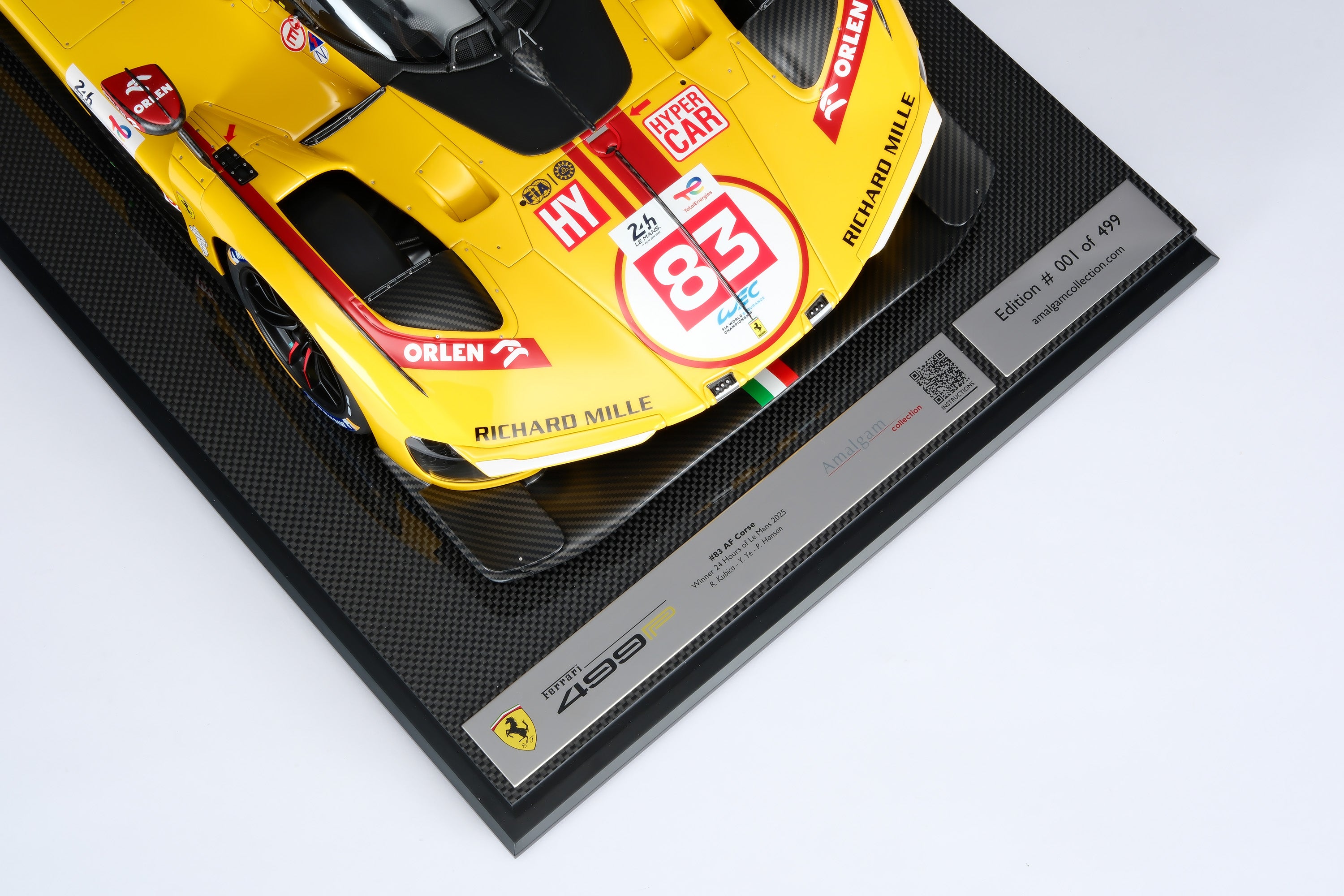 Amalgam 1:8 scale Ferrari 499P 2025 Le Mans Winner