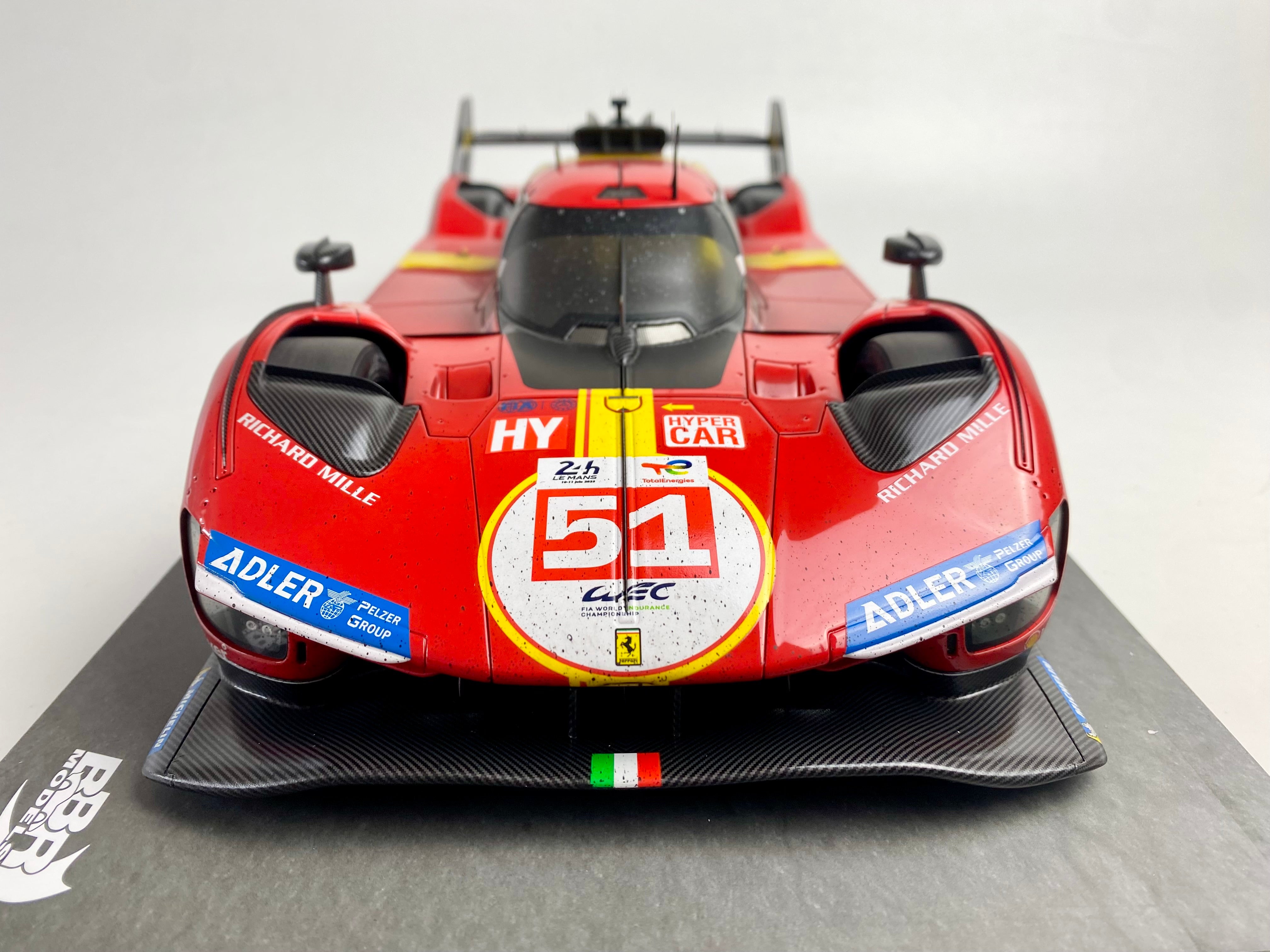 BBR 1:12 scale Ferrari 499P #51 2023 Le Mans winner Race finish