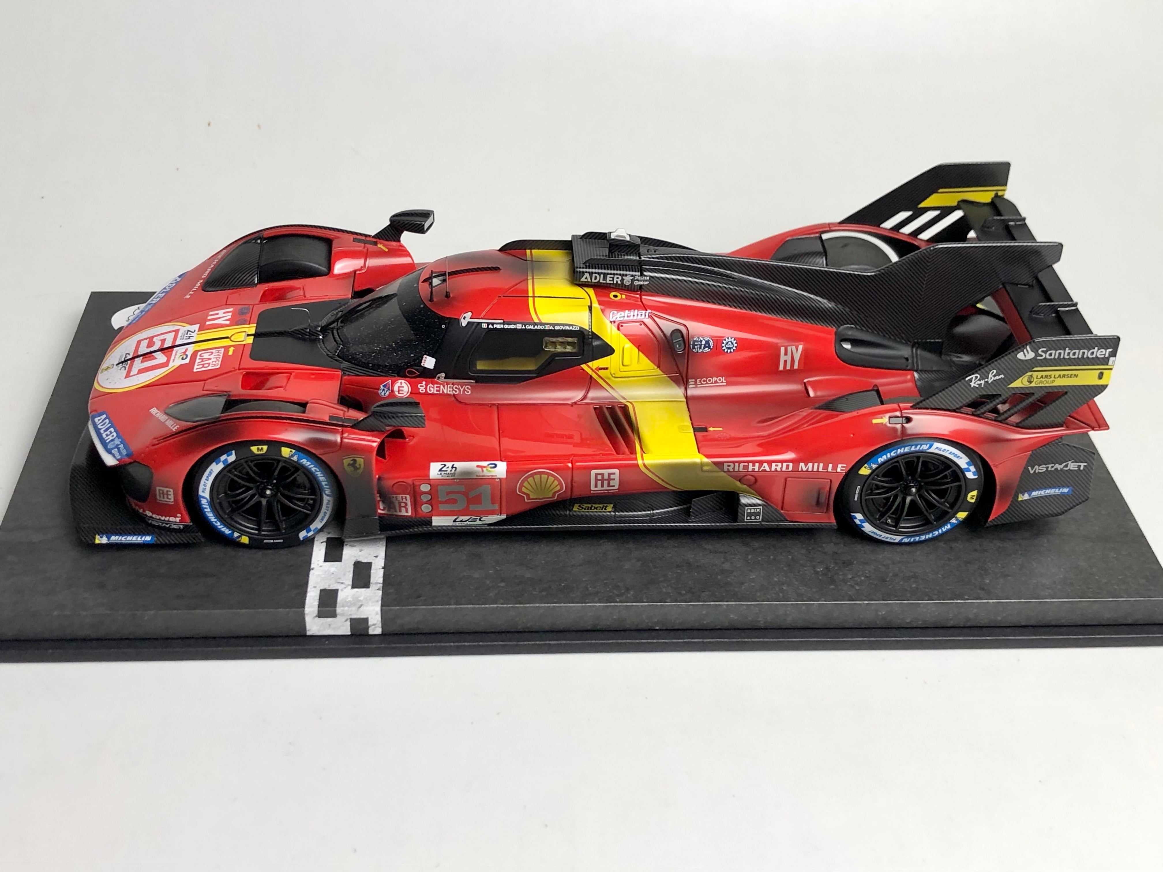 BBR 1:12 scale Ferrari 499P #51 2023 Le Mans winner Race finish