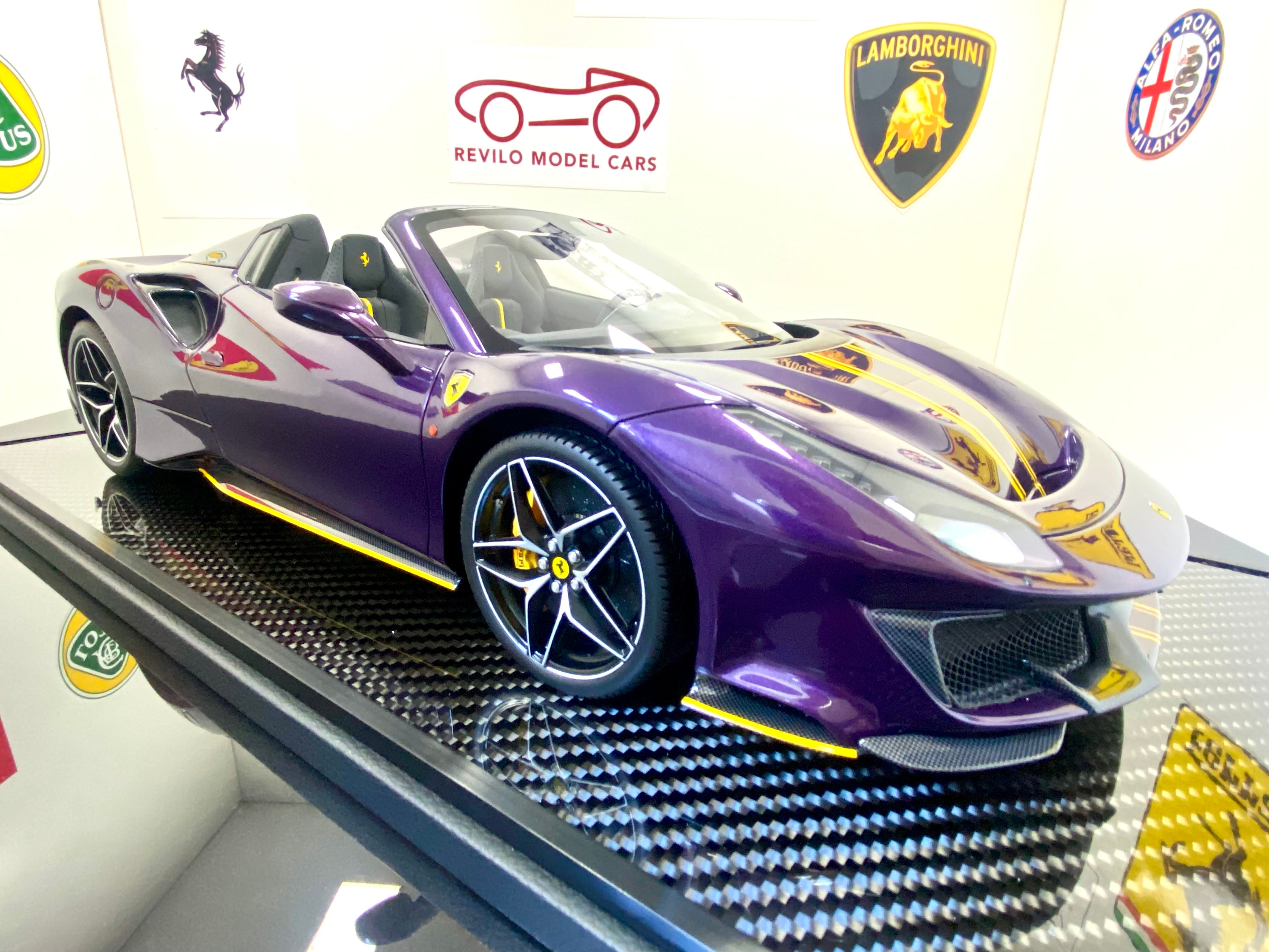 BBR Ferrari 488 Pista Spider 1:12 scale Viola Vio