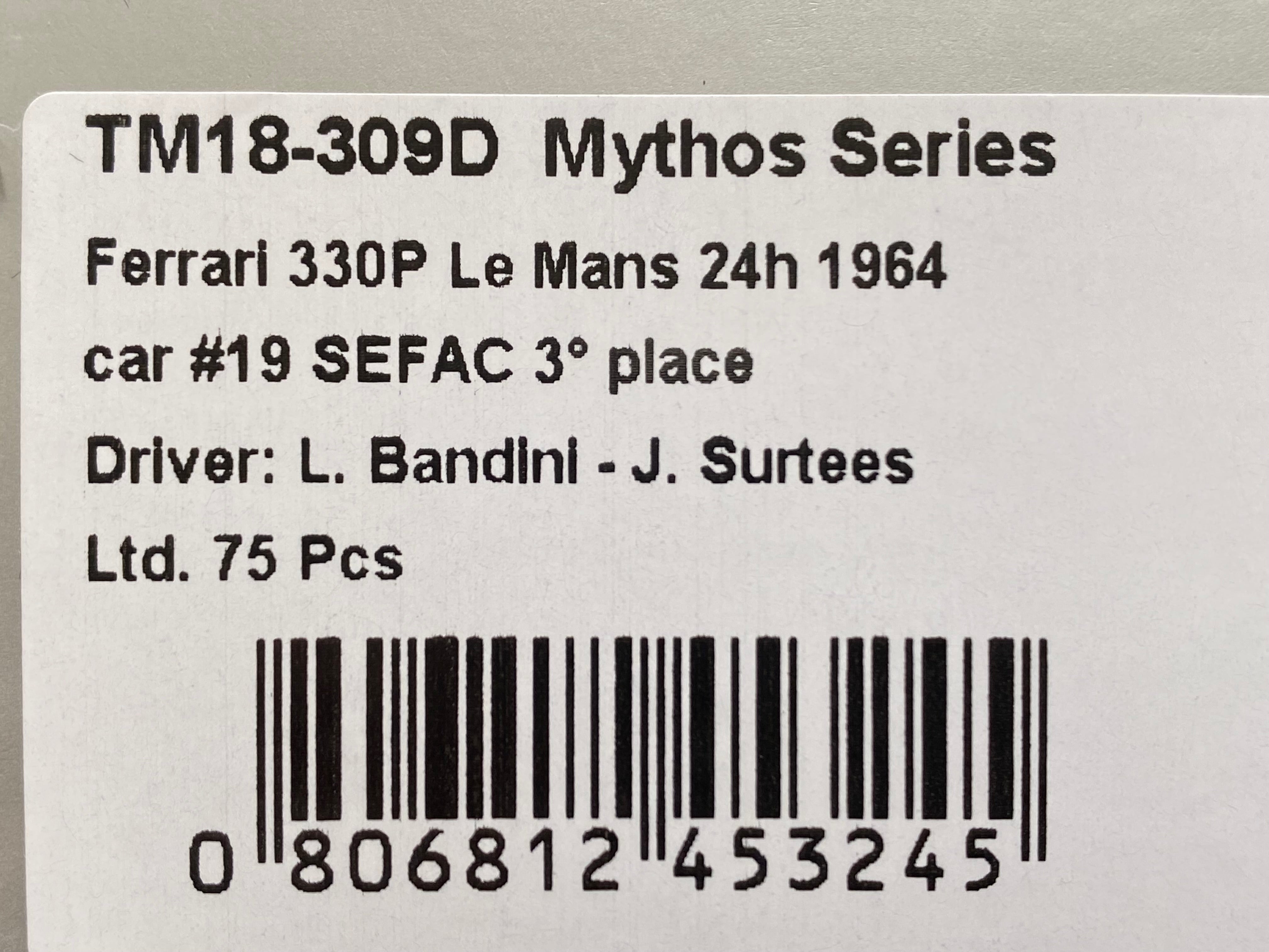 Ferrari 330P #19 3rd Le Mans 1964 1:18 scale Limited Edition
