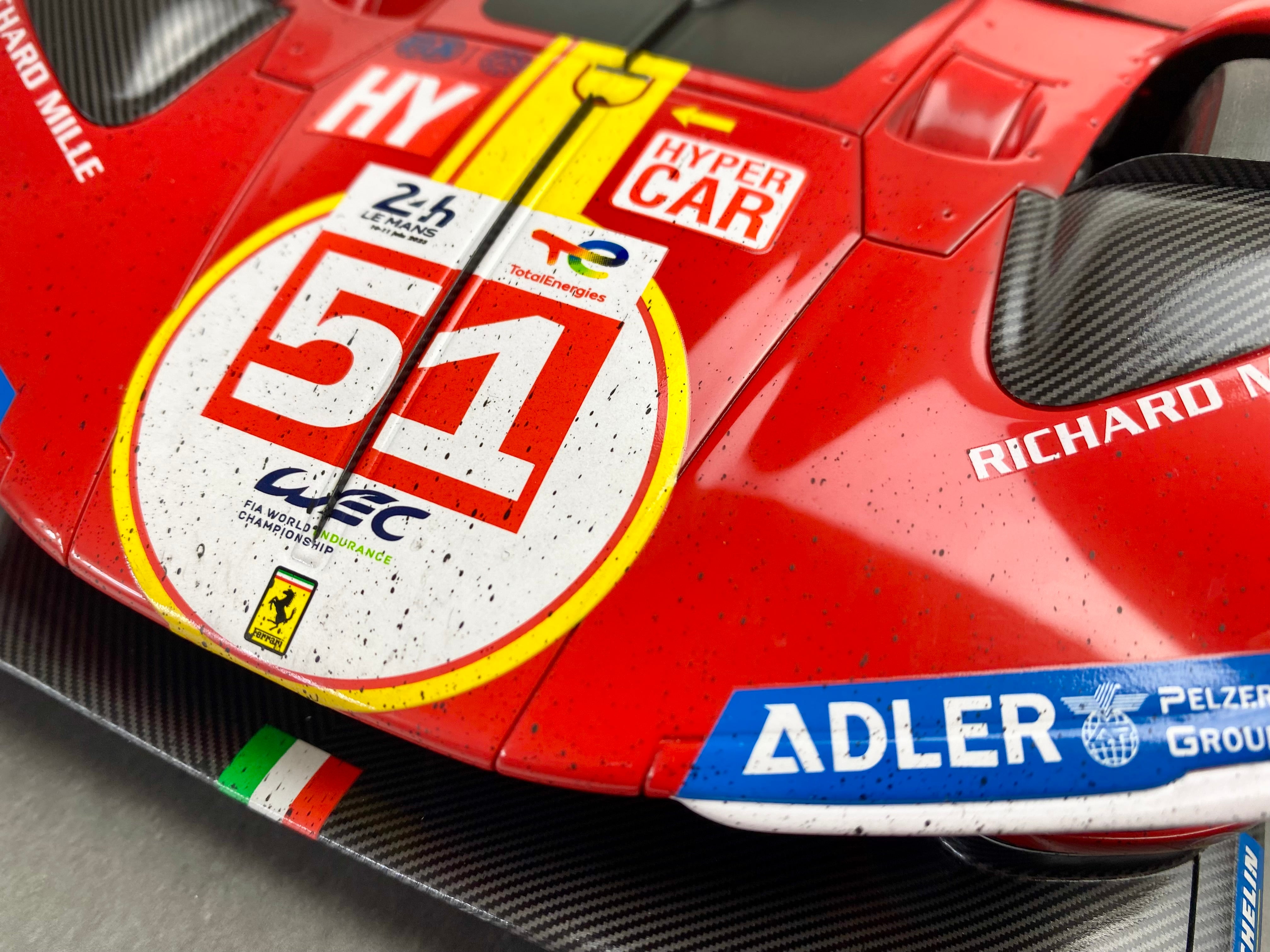 BBR 1:12 scale Ferrari 499P #51 2023 Le Mans winner Race finish