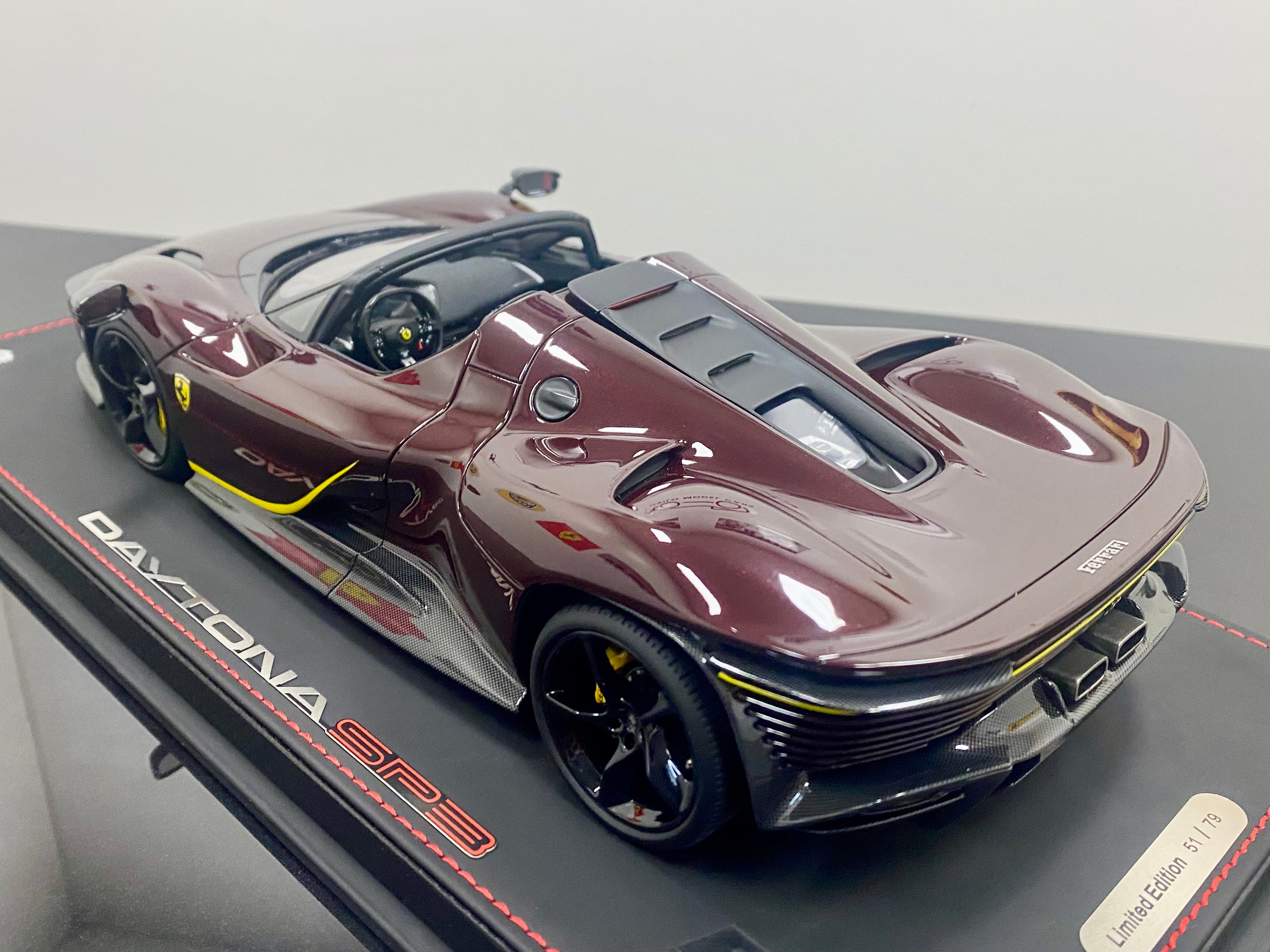 BBR 1:18 scale Ferrari Daytona SP3 Ruby Red Spider