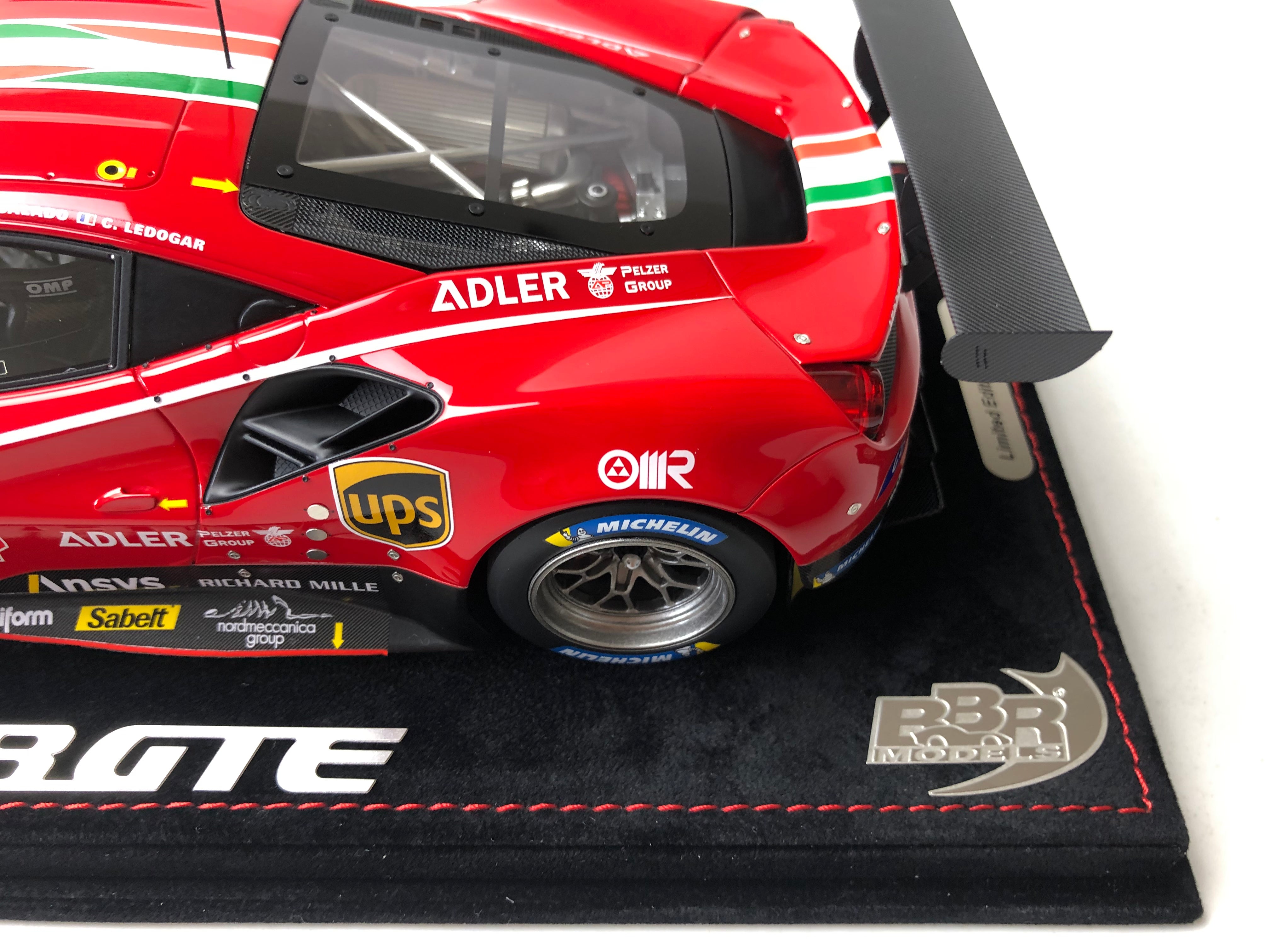 BBR 1:18 scale Ferrari 488 GTE Le Mans class winner #51