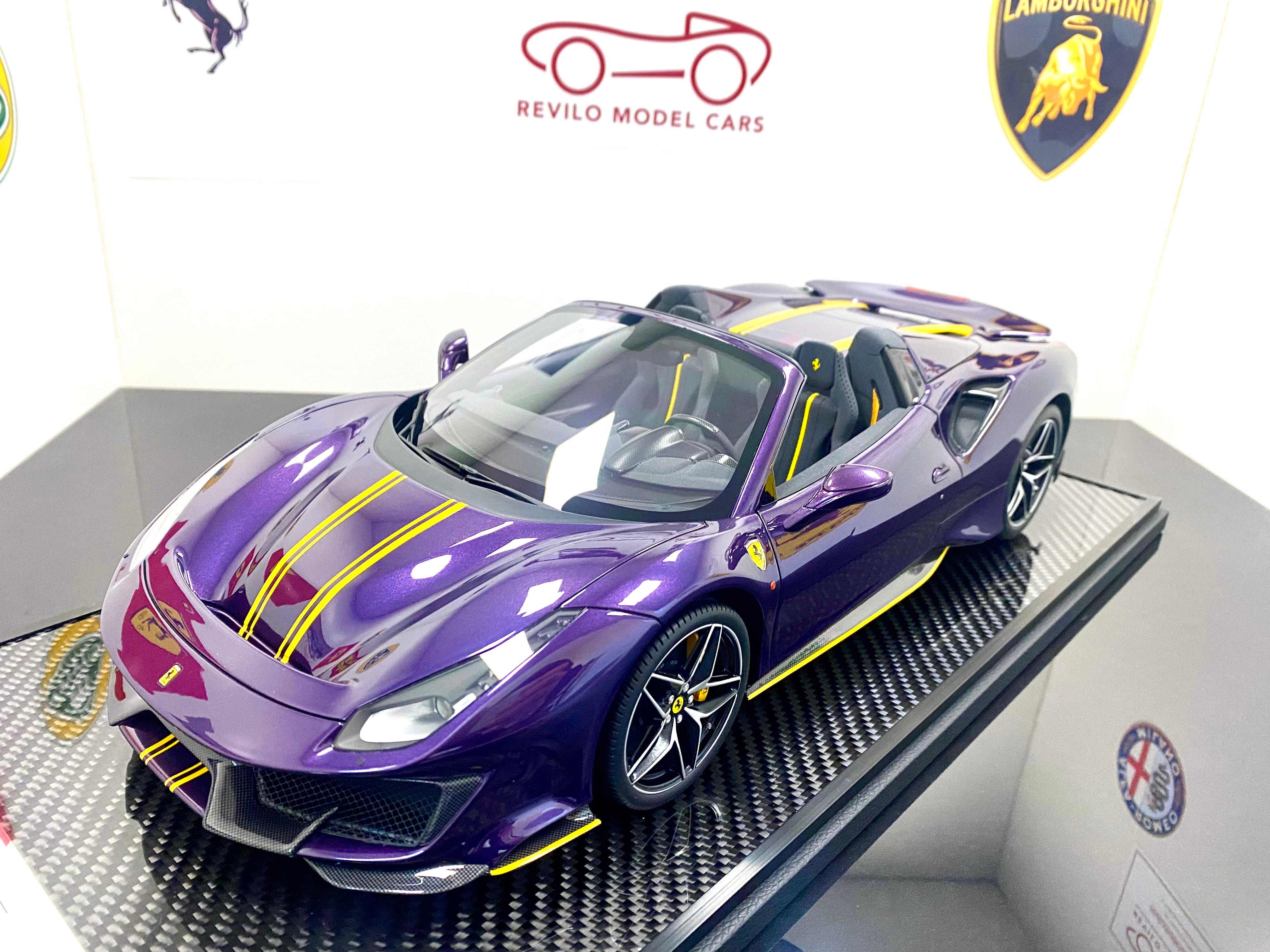 BBR Ferrari 488 Pista Spider 1:12 scale Viola Vio