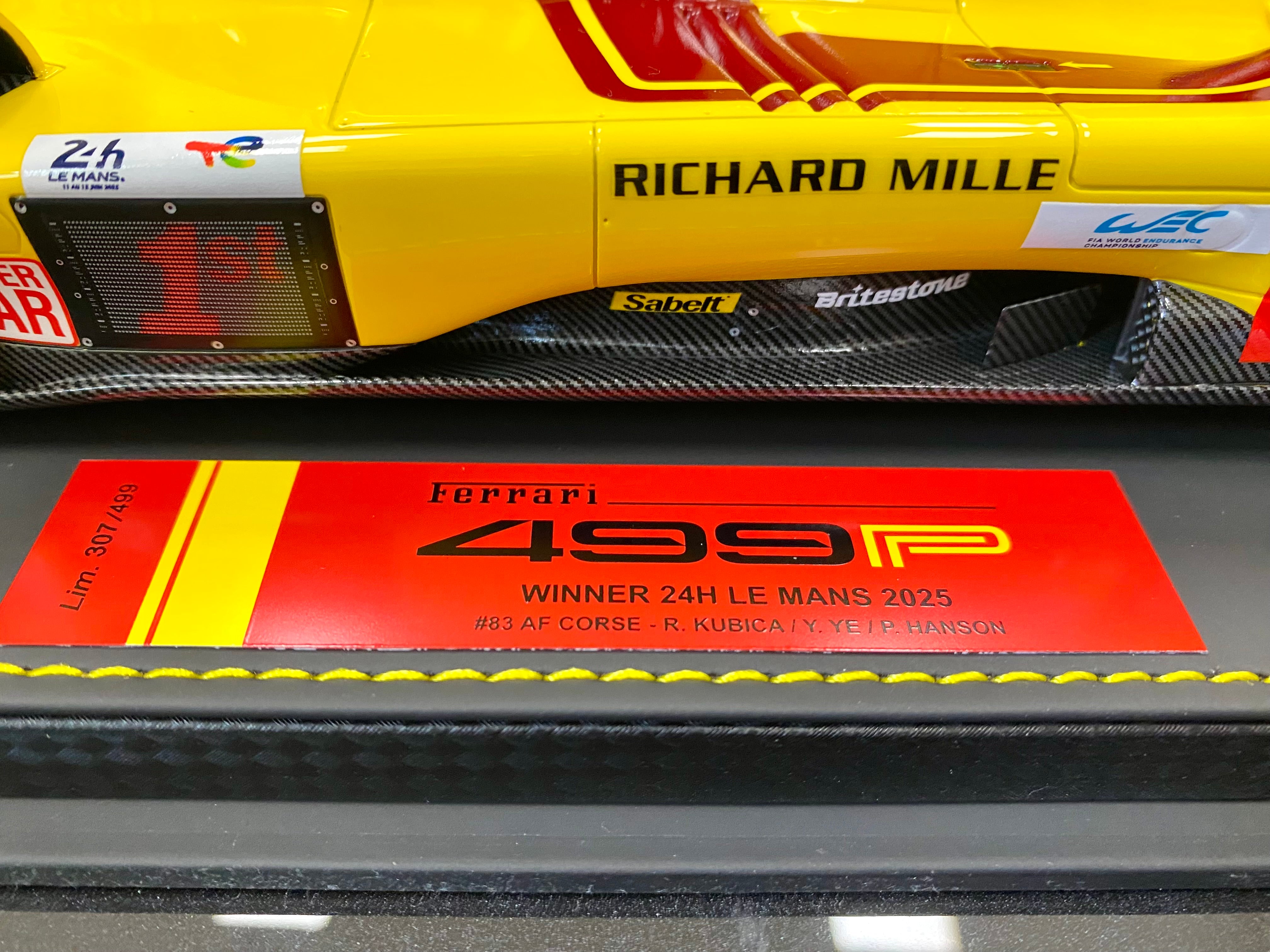 BBR 1:18 scale Ferrari 499P #83 2025 Le Mans winner
