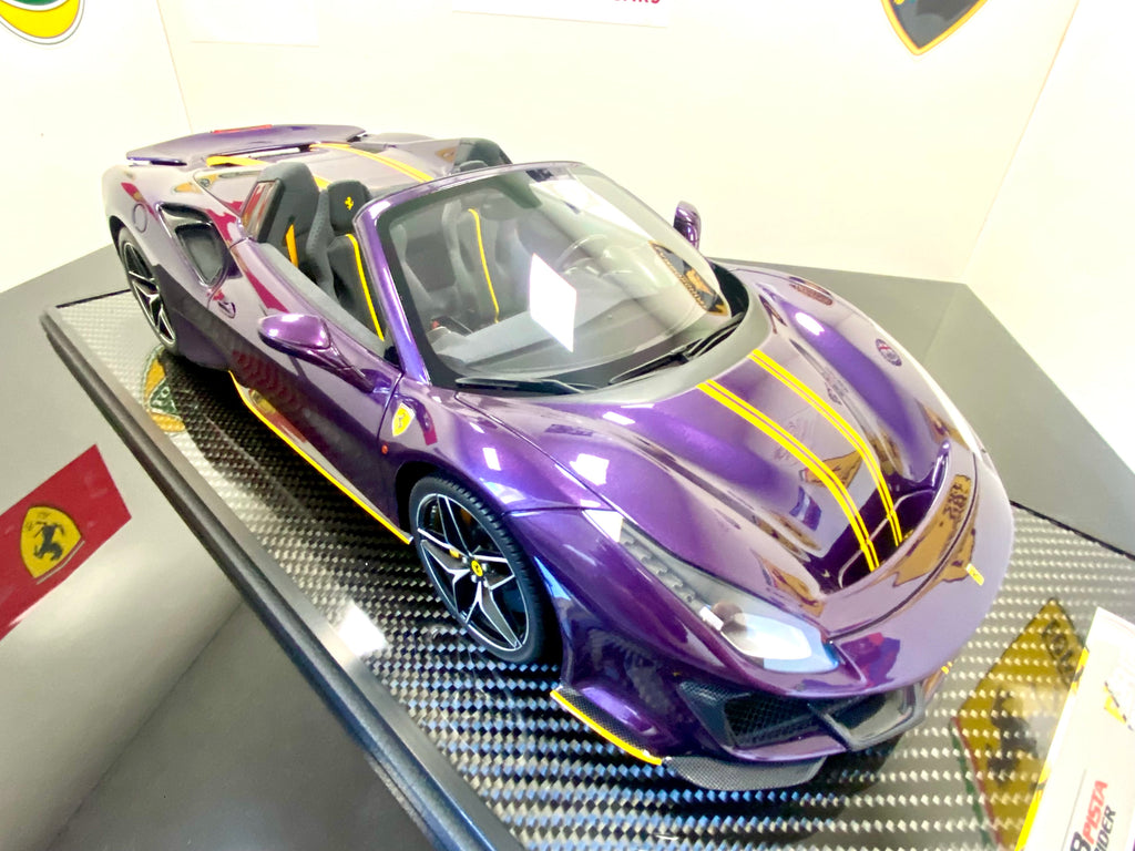 BBR Ferrari 488 Pista Spider 1:12 scale Viola Vio – Revilo Model Cars