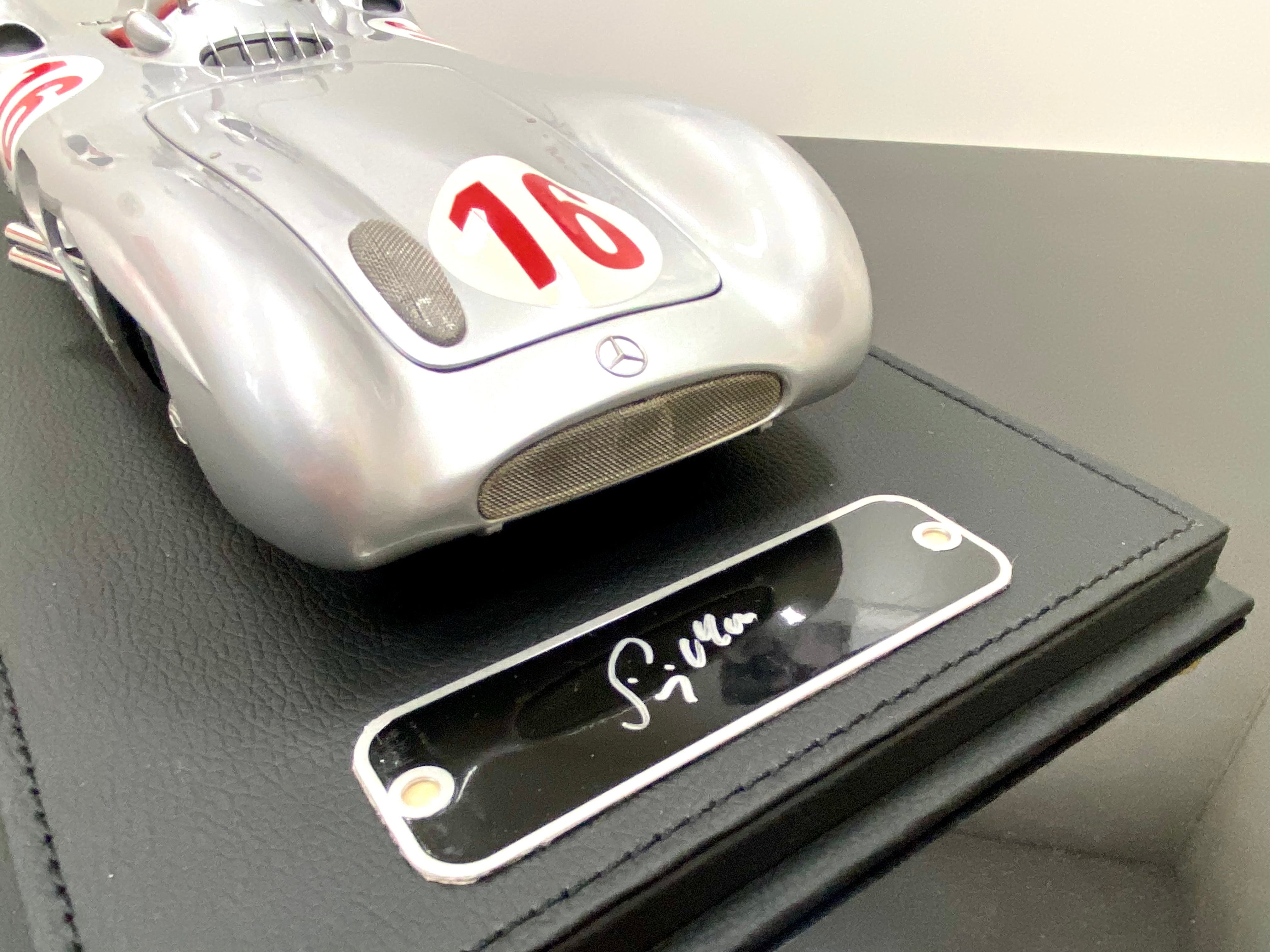 CMC M057 1:18 Mercedes W196 Streamliner #16 Stirling Moss signed plaque and case