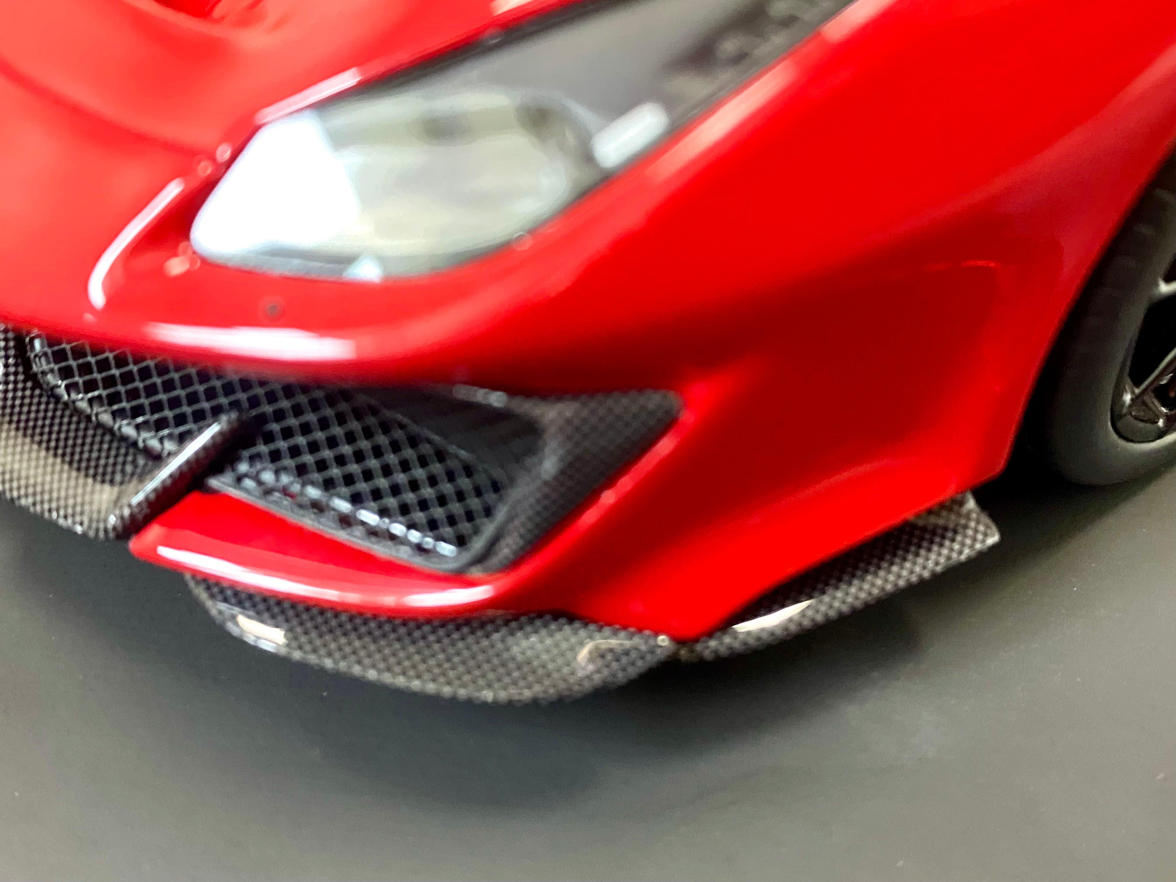 BBR Ferrari 488 Pista 1:18 scale Rosso Corsa Black/yellow stripe