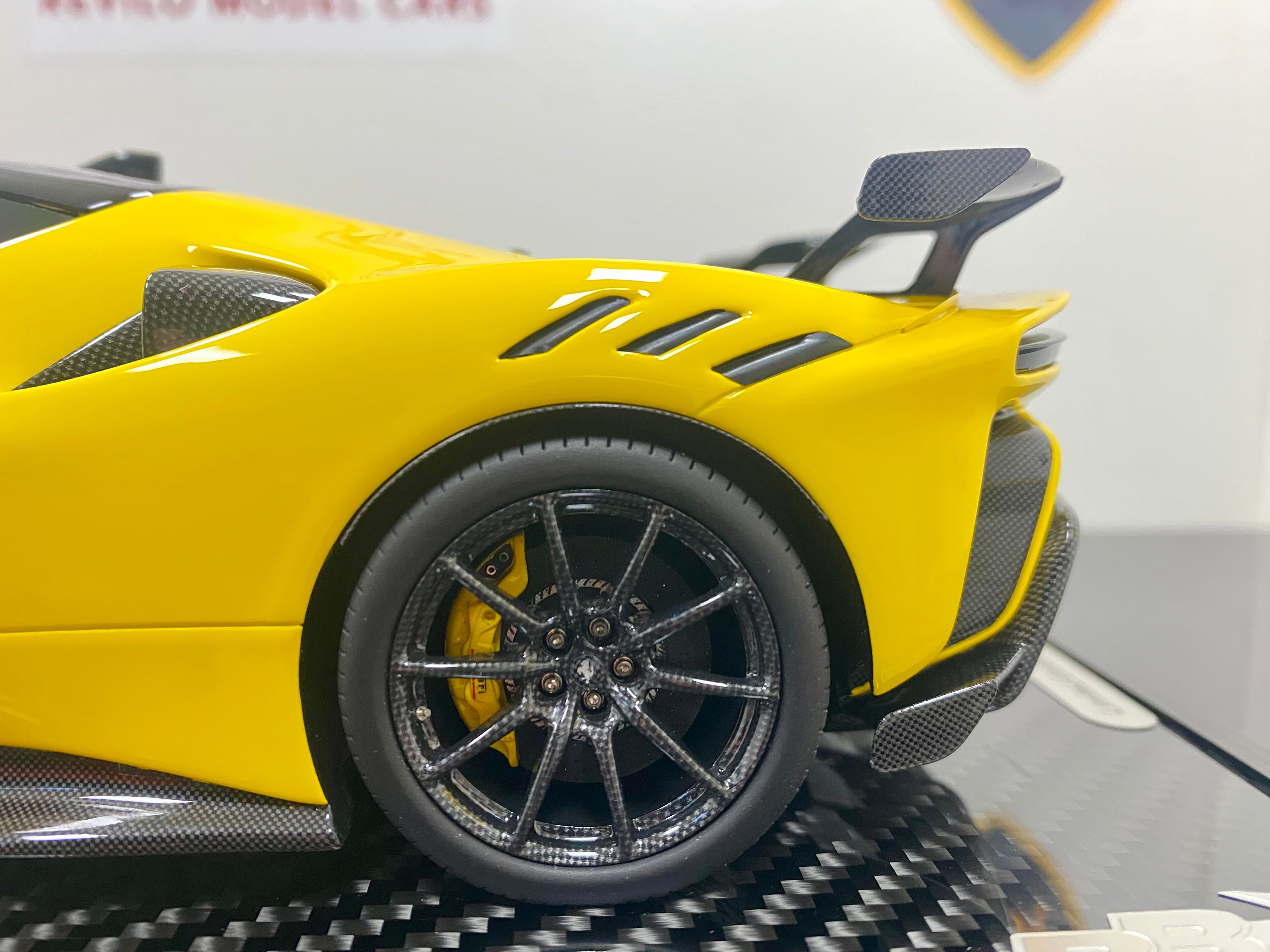 BBR Ferrari SF90 XX 1:18 scale Giallo Modena, Italian stripe