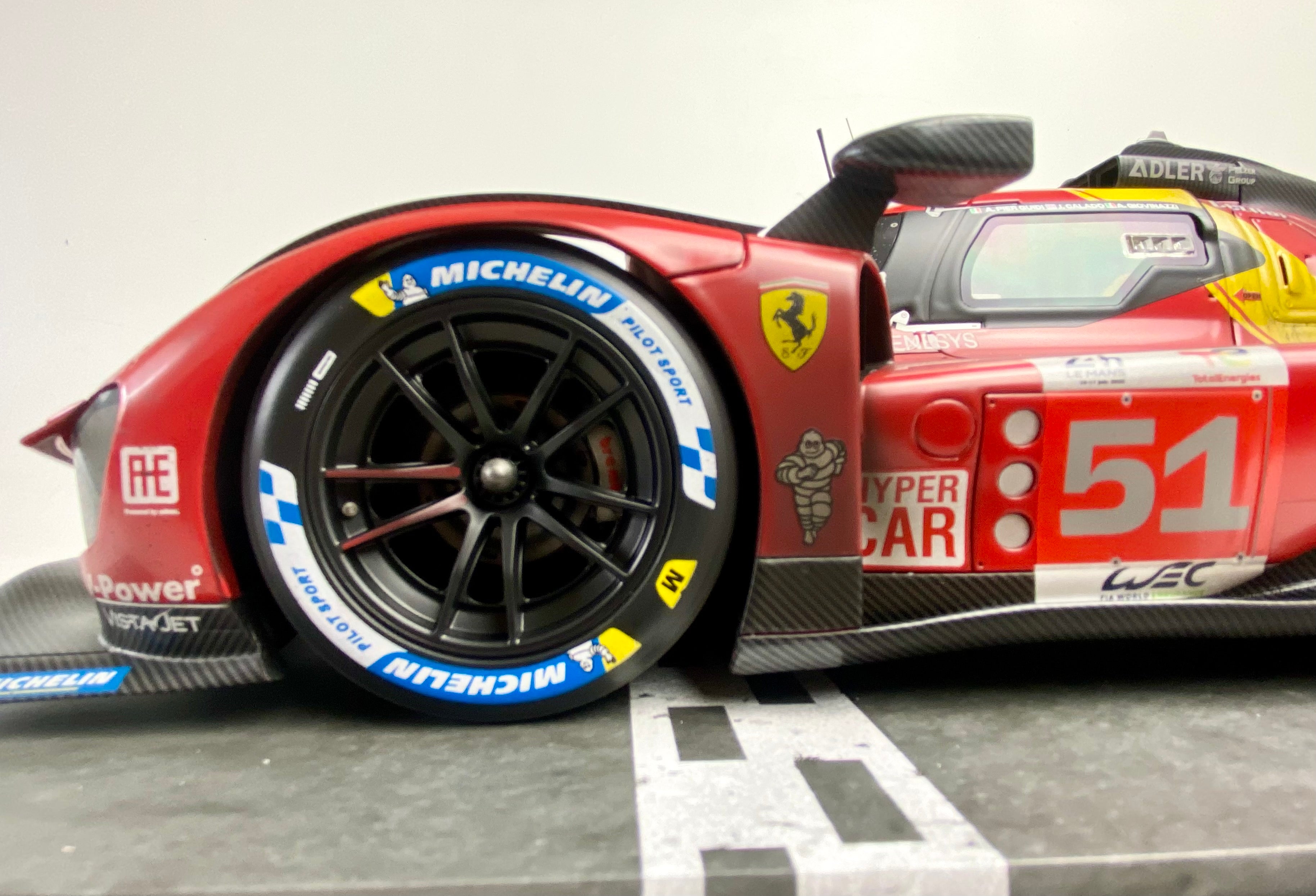 BBR 1:12 scale Ferrari 499P #51 2023 Le Mans winner Race finish