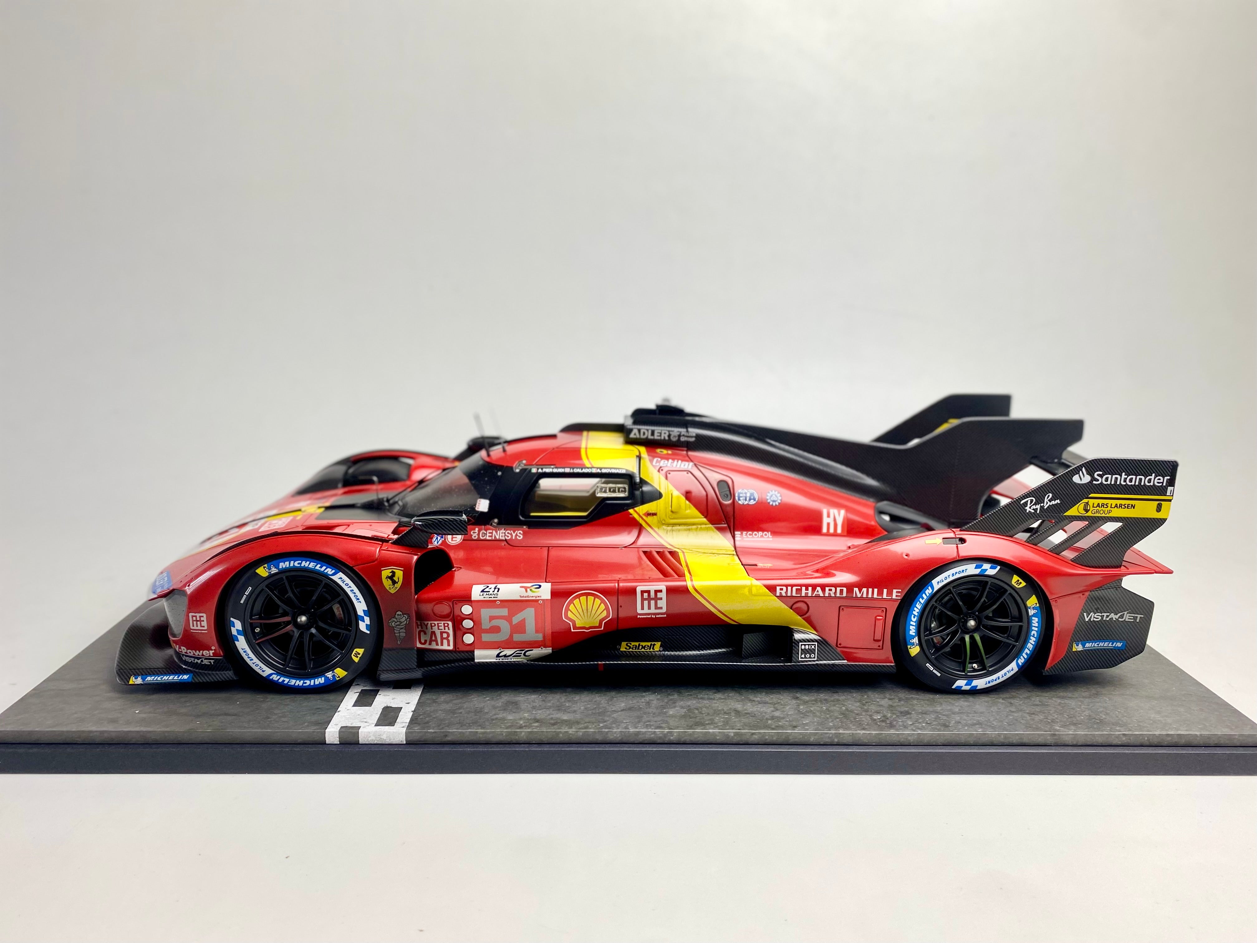 BBR 1:12 scale Ferrari 499P #51 2023 Le Mans winner Race finish