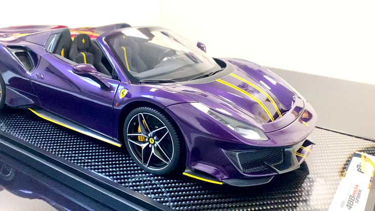 BBR Ferrari 488 Pista Spider 1:12 scale Viola Vio – Revilo Model Cars