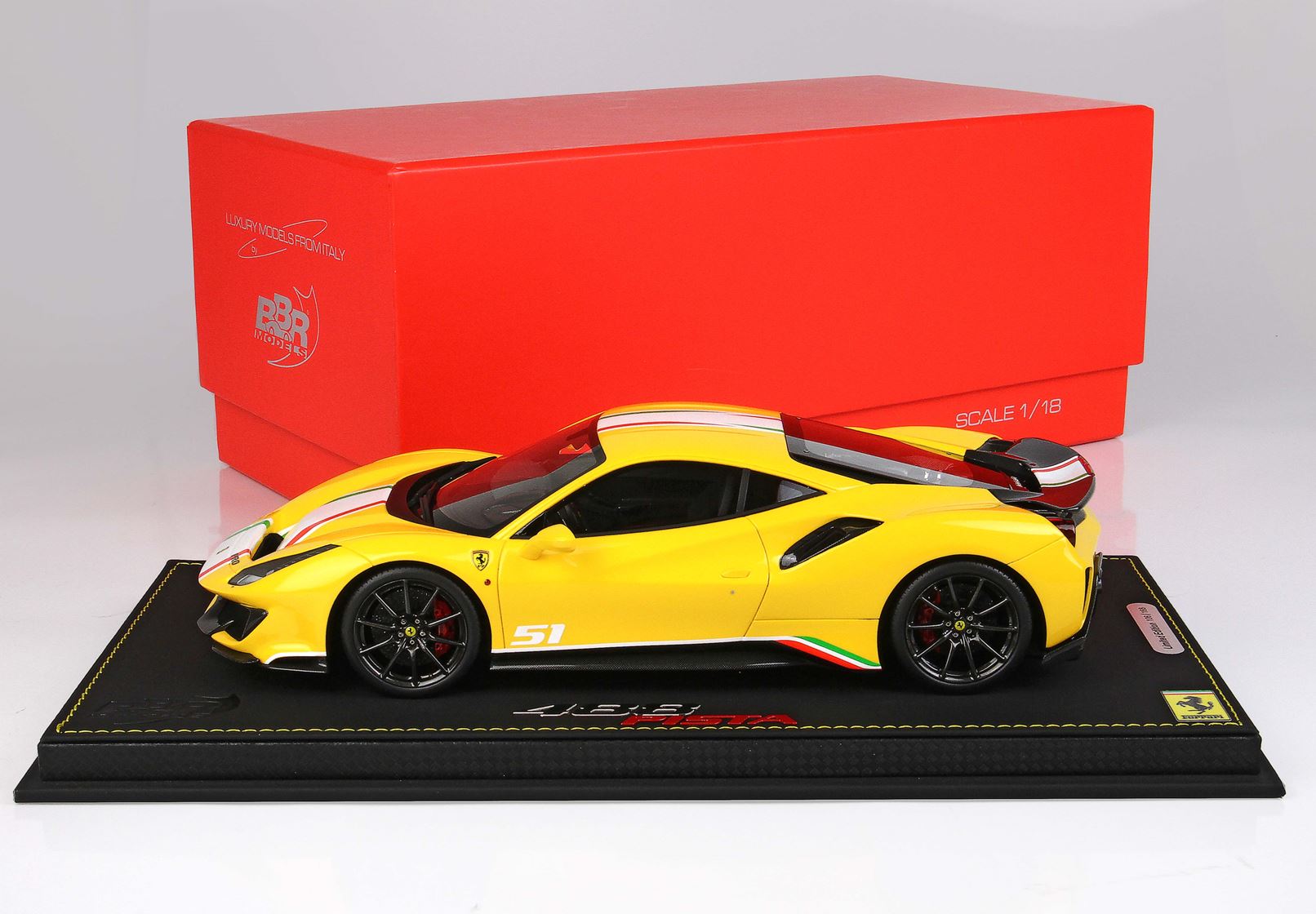 BBR Ferrari 488 Pista Piloti 1:18 scale Yellow