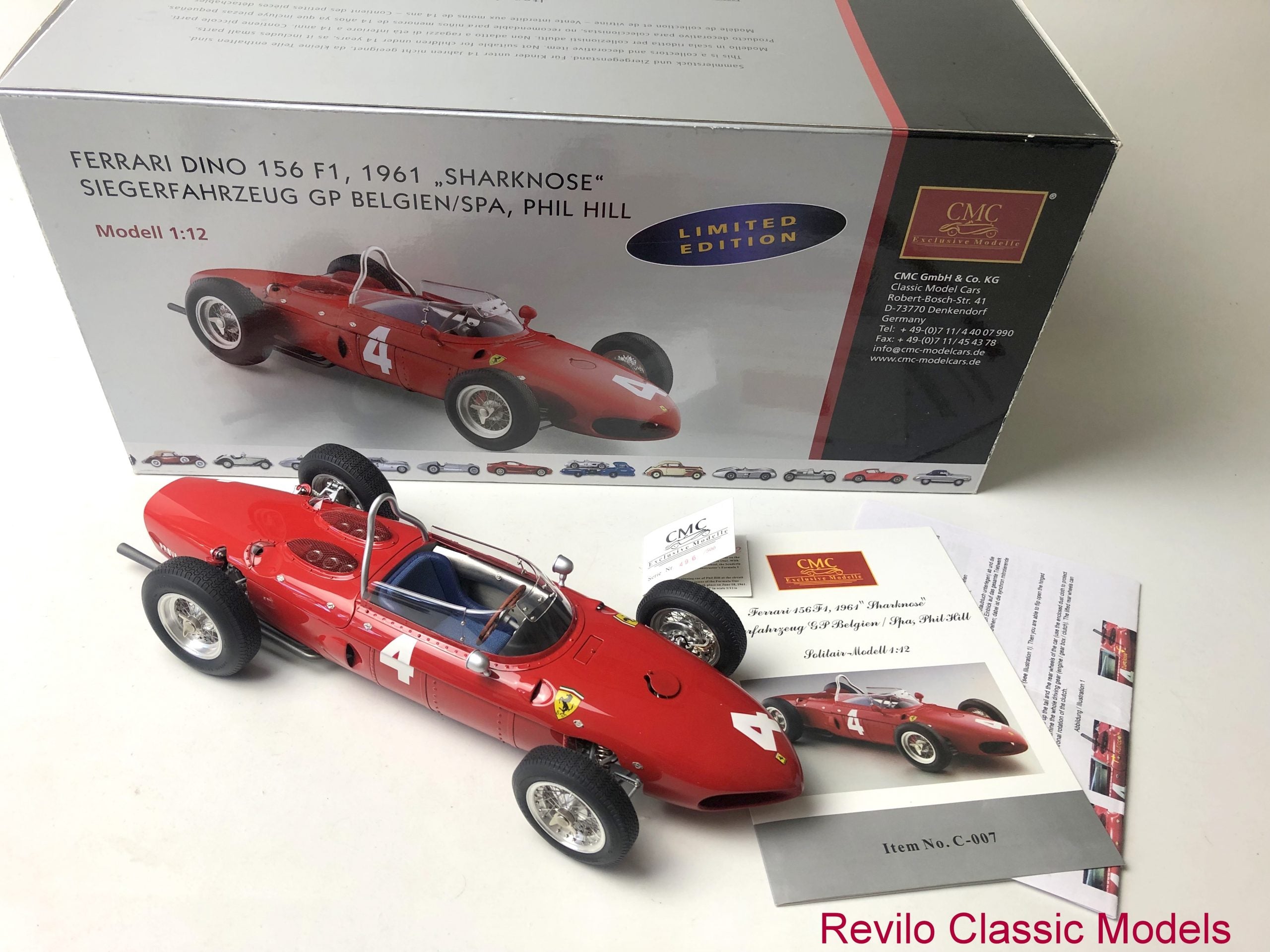 CMC C-007 1961 Ferrari 156 'Sharknose' 1:12 VERY RARE